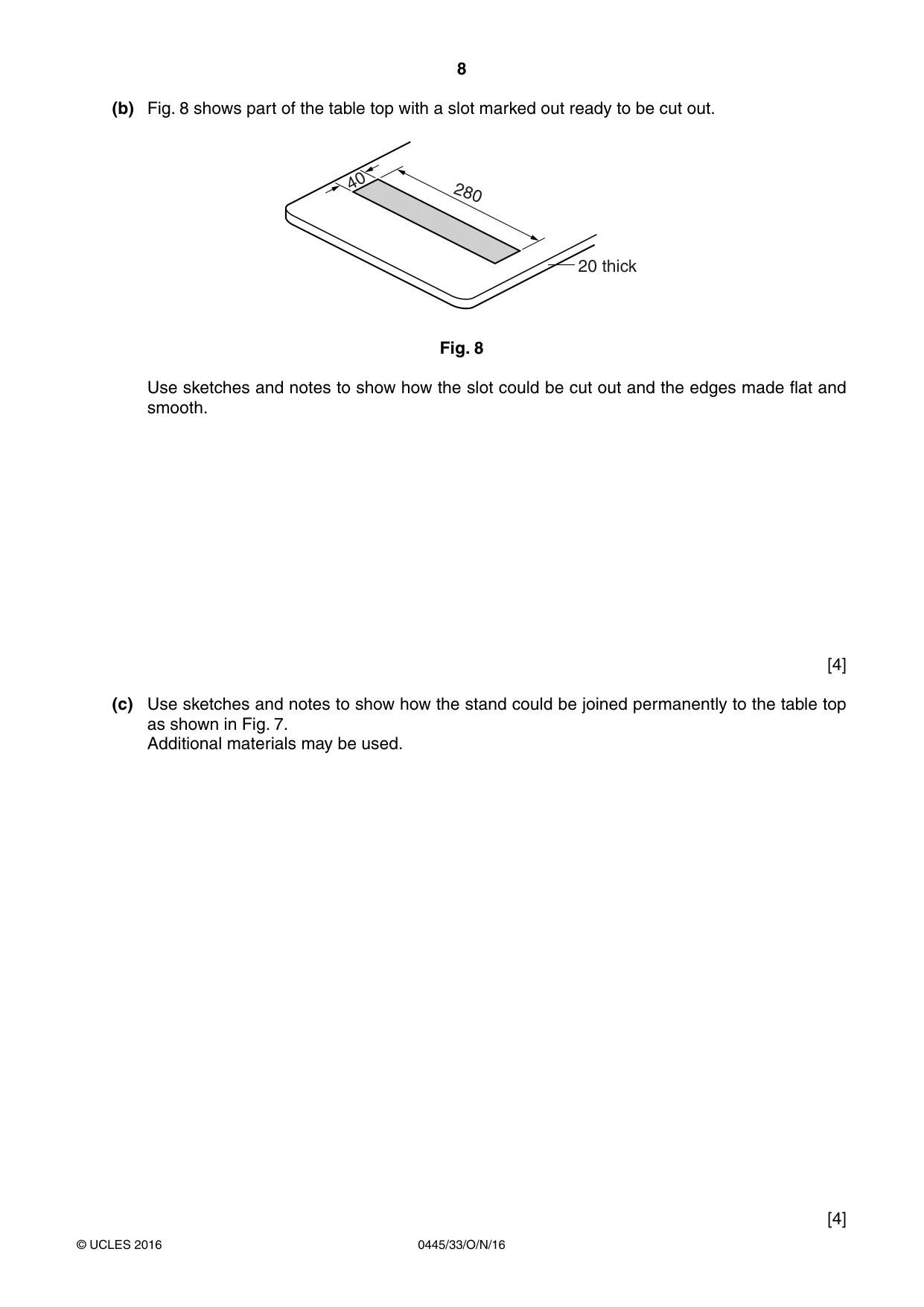 Cambridge IGCSE Design and Technology 0445 2016 Oct/Nov Paper 3 · Variant 3 question paper, page 8 of 20