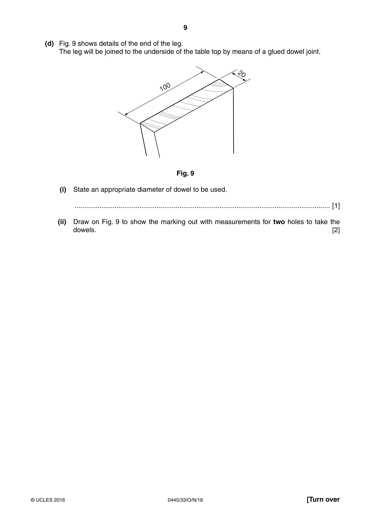 Cambridge IGCSE Design and Technology 0445 2016 Oct/Nov Paper 3 · Variant 3 question paper, page 9 of 20