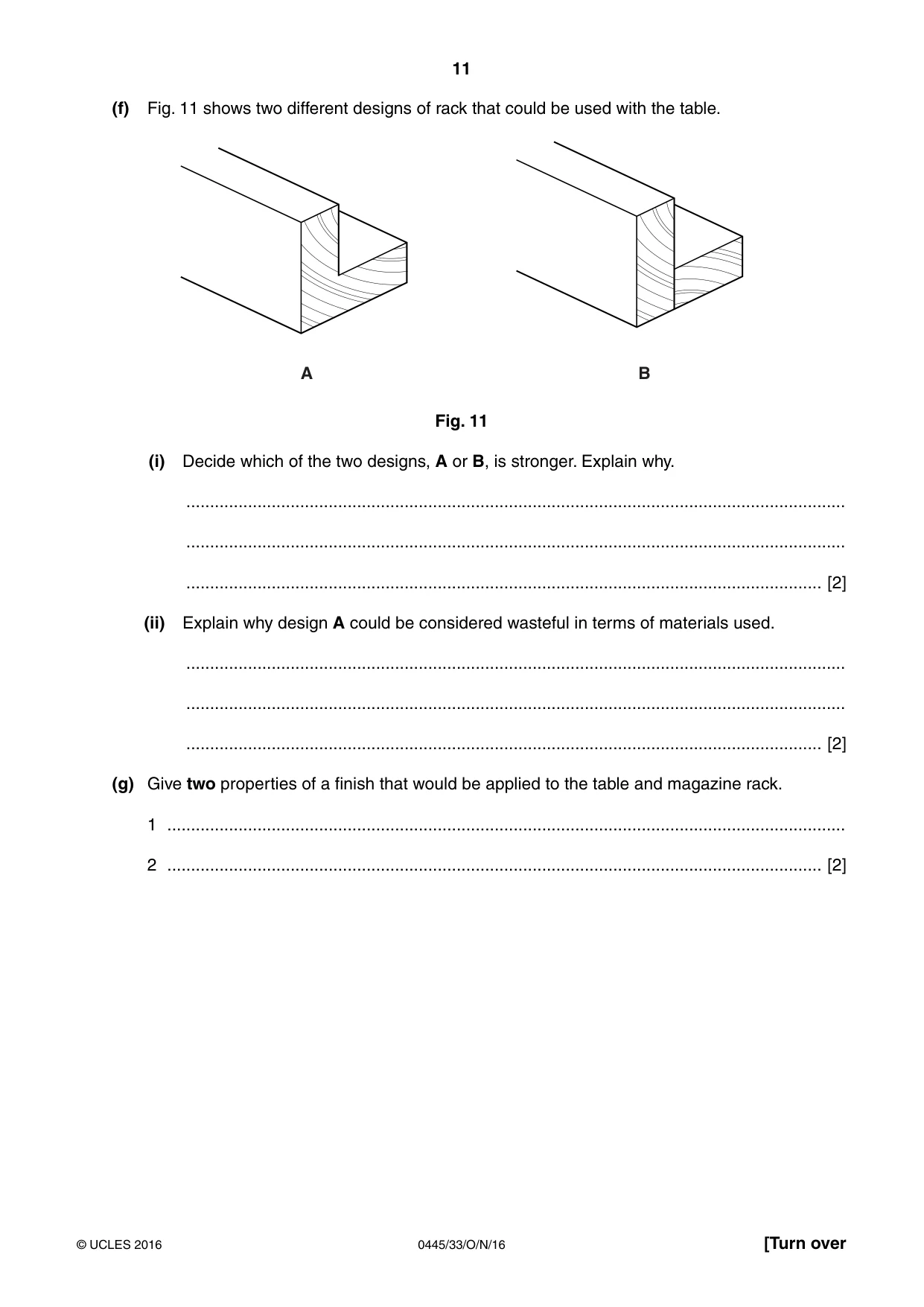Cambridge IGCSE Design and Technology 0445 2016 Oct/Nov Paper 3 · Variant 3 question paper, page 11 of 20