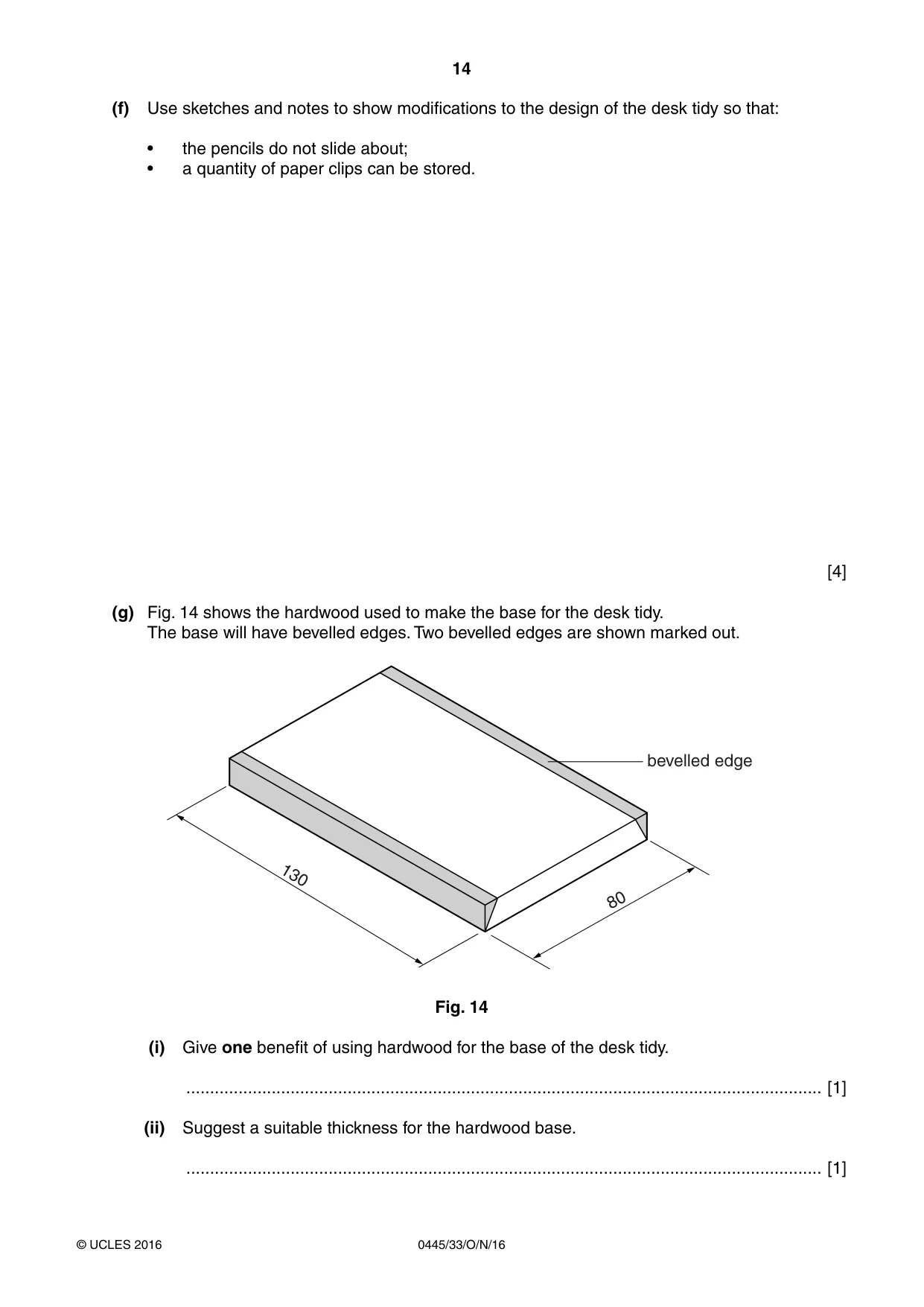 Cambridge IGCSE Design and Technology 0445 2016 Oct/Nov Paper 3 · Variant 3 question paper, page 14 of 20