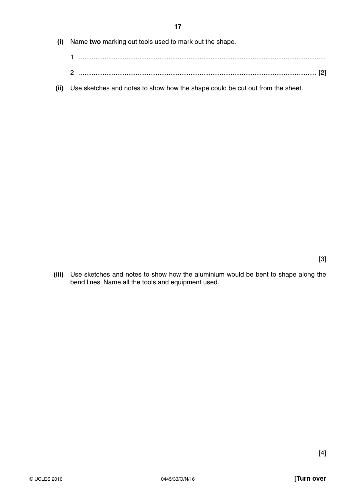 Cambridge IGCSE Design and Technology 0445 2016 Oct/Nov Paper 3 · Variant 3 question paper, page 17 of 20