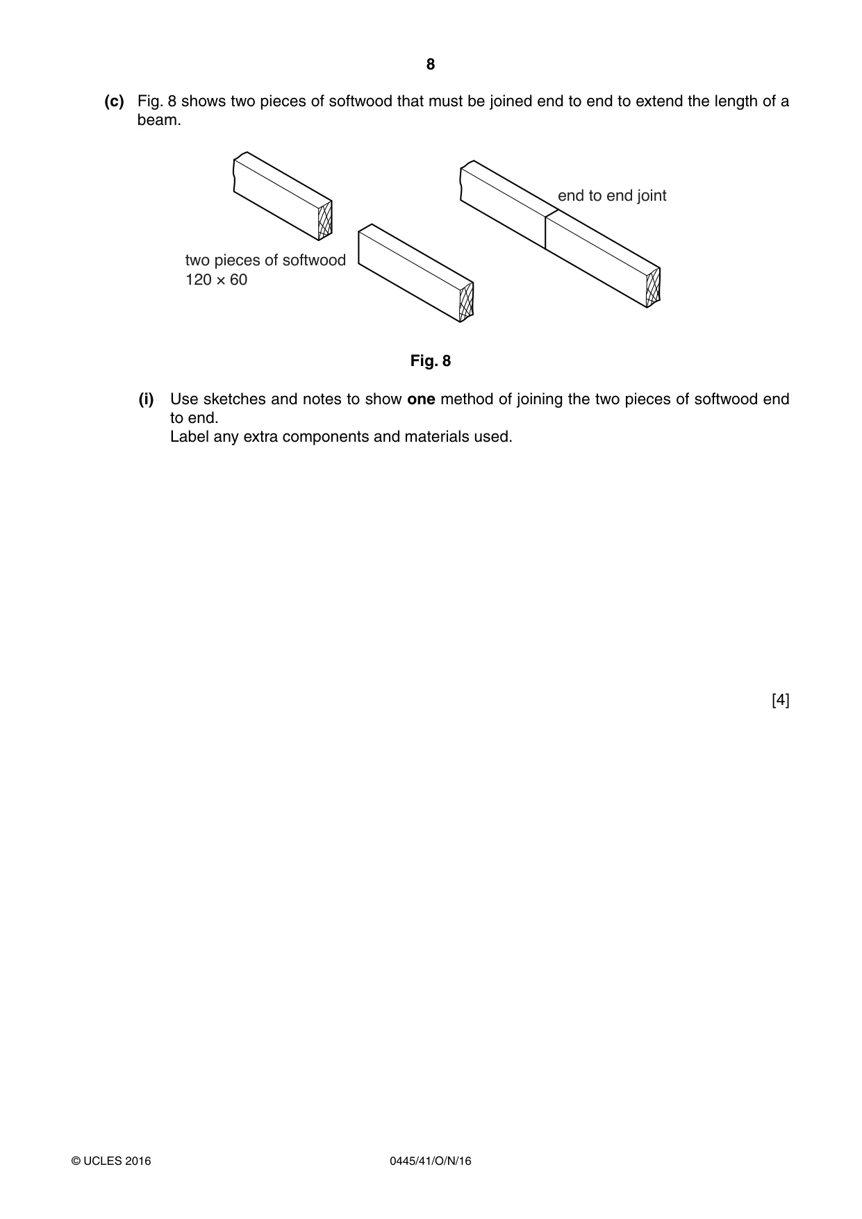 Cambridge IGCSE Design and Technology 0445 2016 Oct/Nov Paper 4 · Variant 1 question paper, page 8 of 20