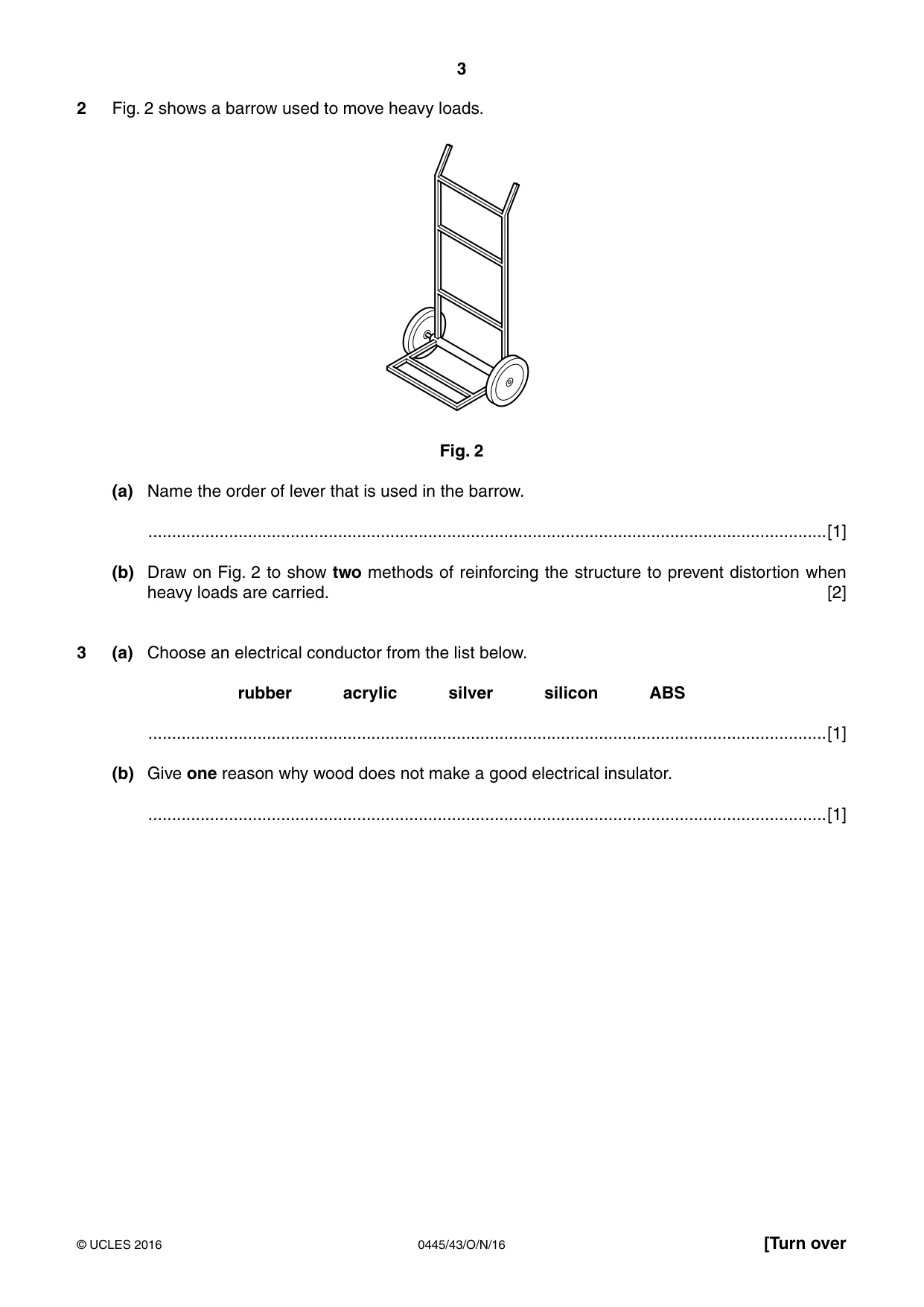 Cambridge IGCSE Design and Technology 0445 2016 Oct/Nov Paper 4 · Variant 3 question paper, page 3 of 20