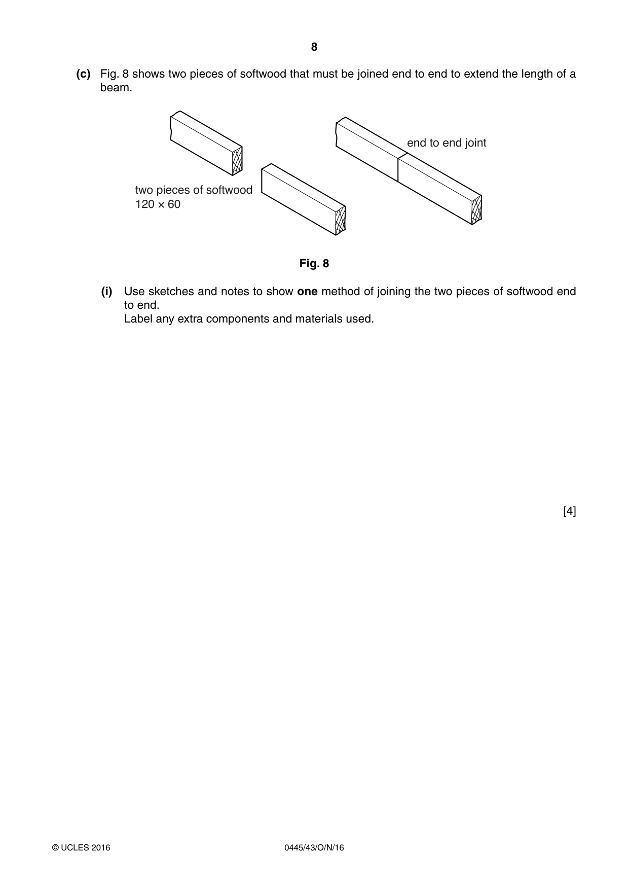Cambridge IGCSE Design and Technology 0445 2016 Oct/Nov Paper 4 · Variant 3 question paper, page 8 of 20