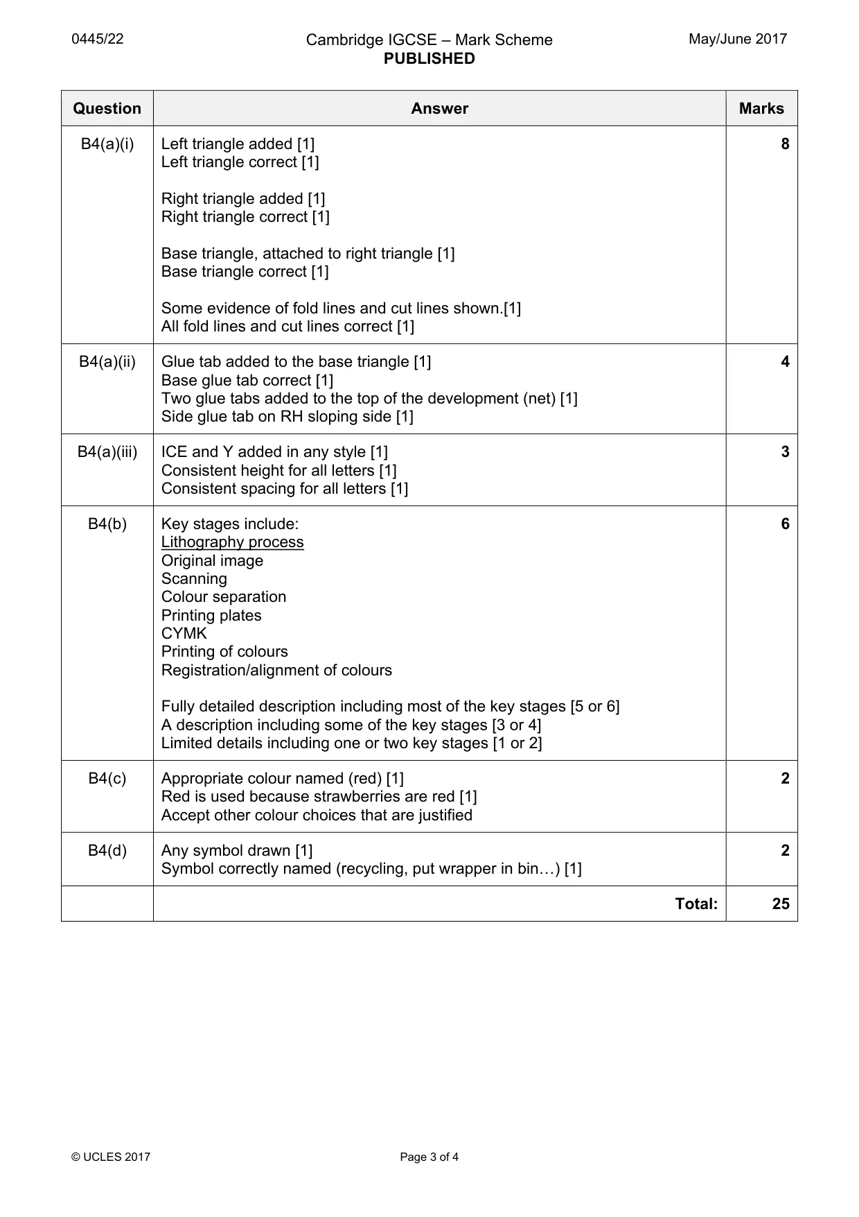 Mark scheme, page 3 of 4