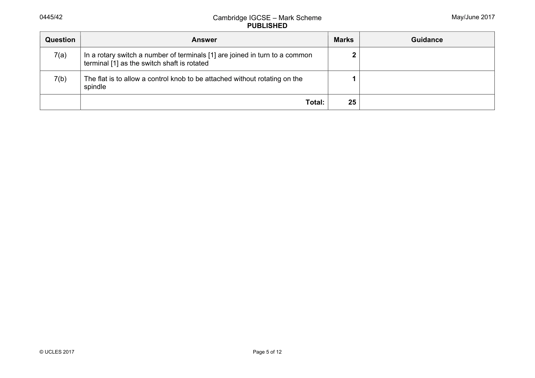 Mark scheme, page 5 of 12