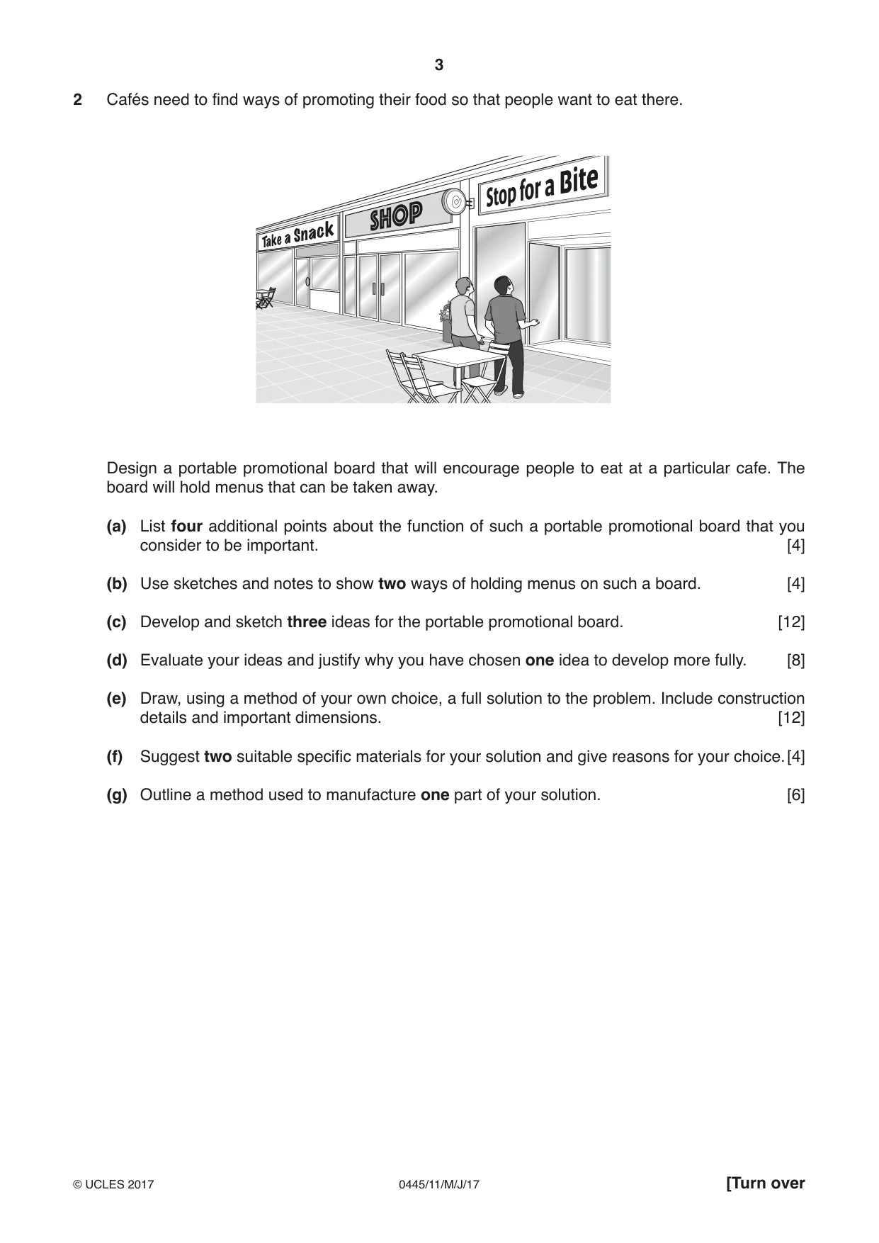 Cambridge IGCSE Design and Technology 0445 2017 May/June Paper 1 · Variant 1 question paper, page 3 of 4