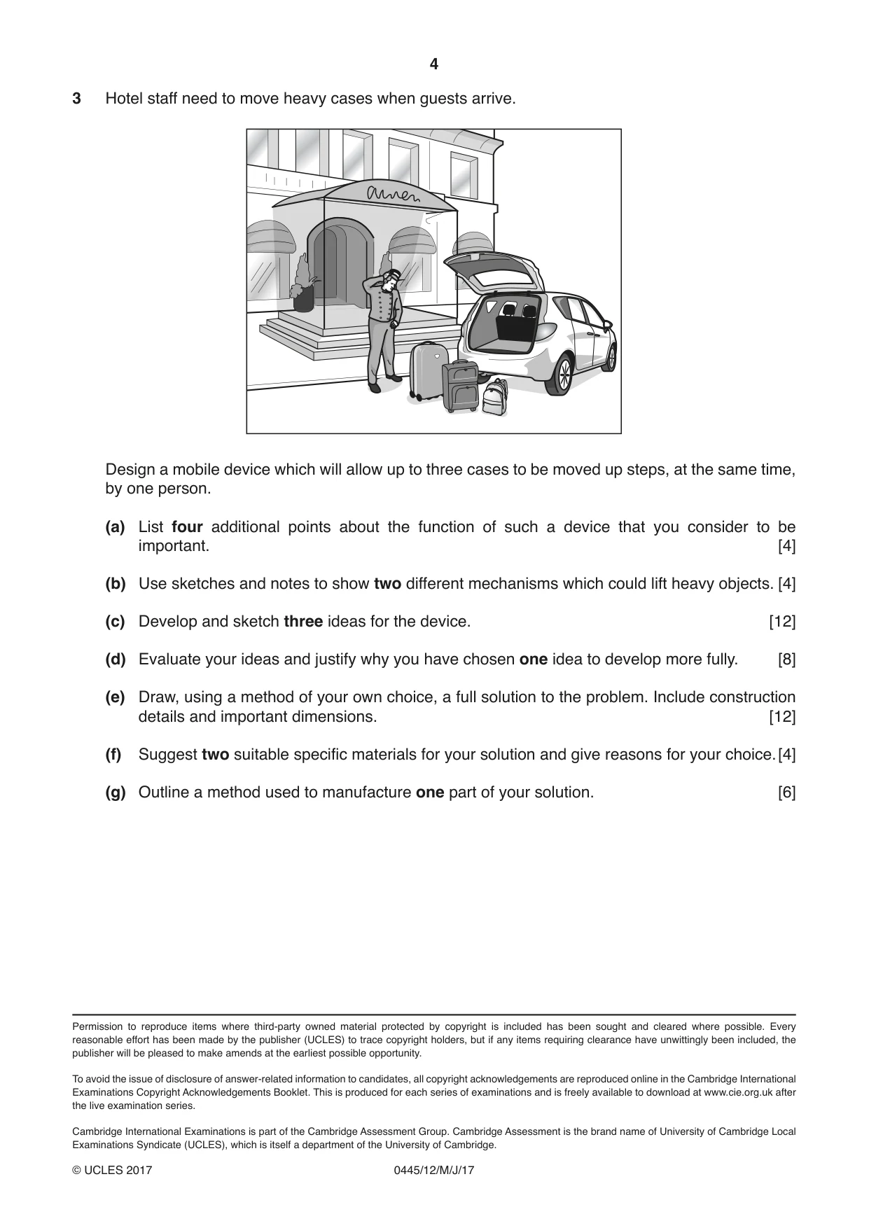 Cambridge IGCSE Design and Technology 0445 2017 May/June Paper 1 · Variant 2 question paper, page 4 of 4