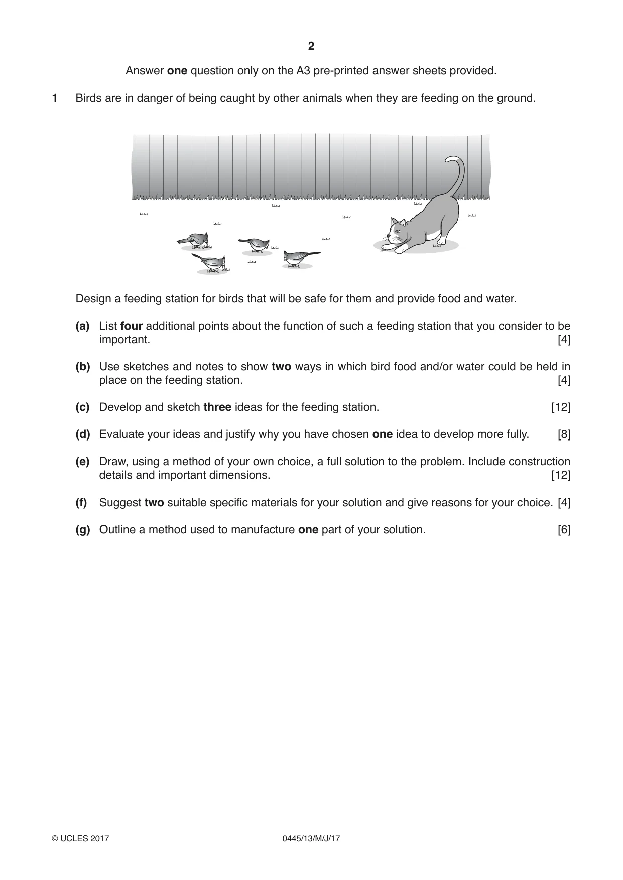 Cambridge IGCSE Design and Technology 0445 2017 May/June Paper 1 · Variant 3 question paper, page 2 of 4