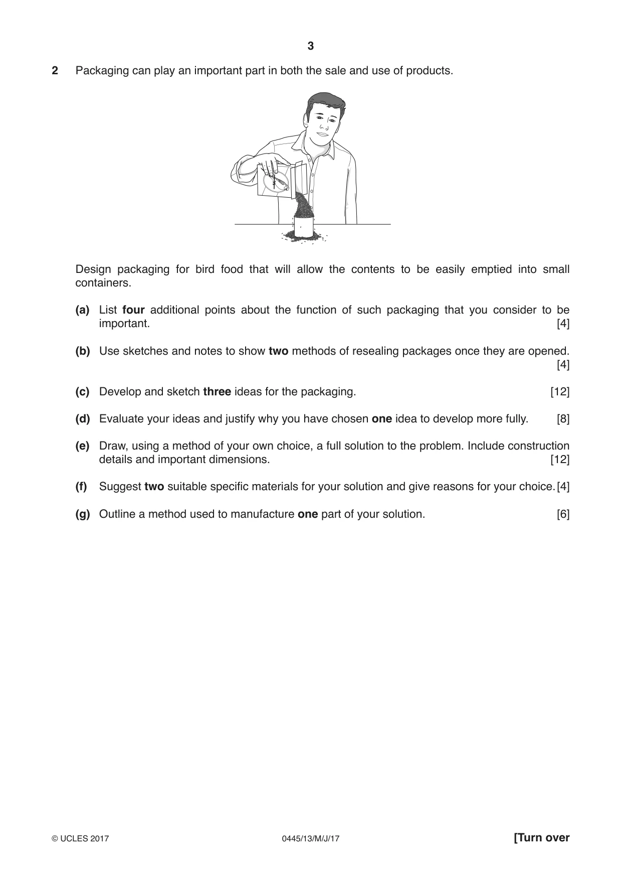 Cambridge IGCSE Design and Technology 0445 2017 May/June Paper 1 · Variant 3 question paper, page 3 of 4