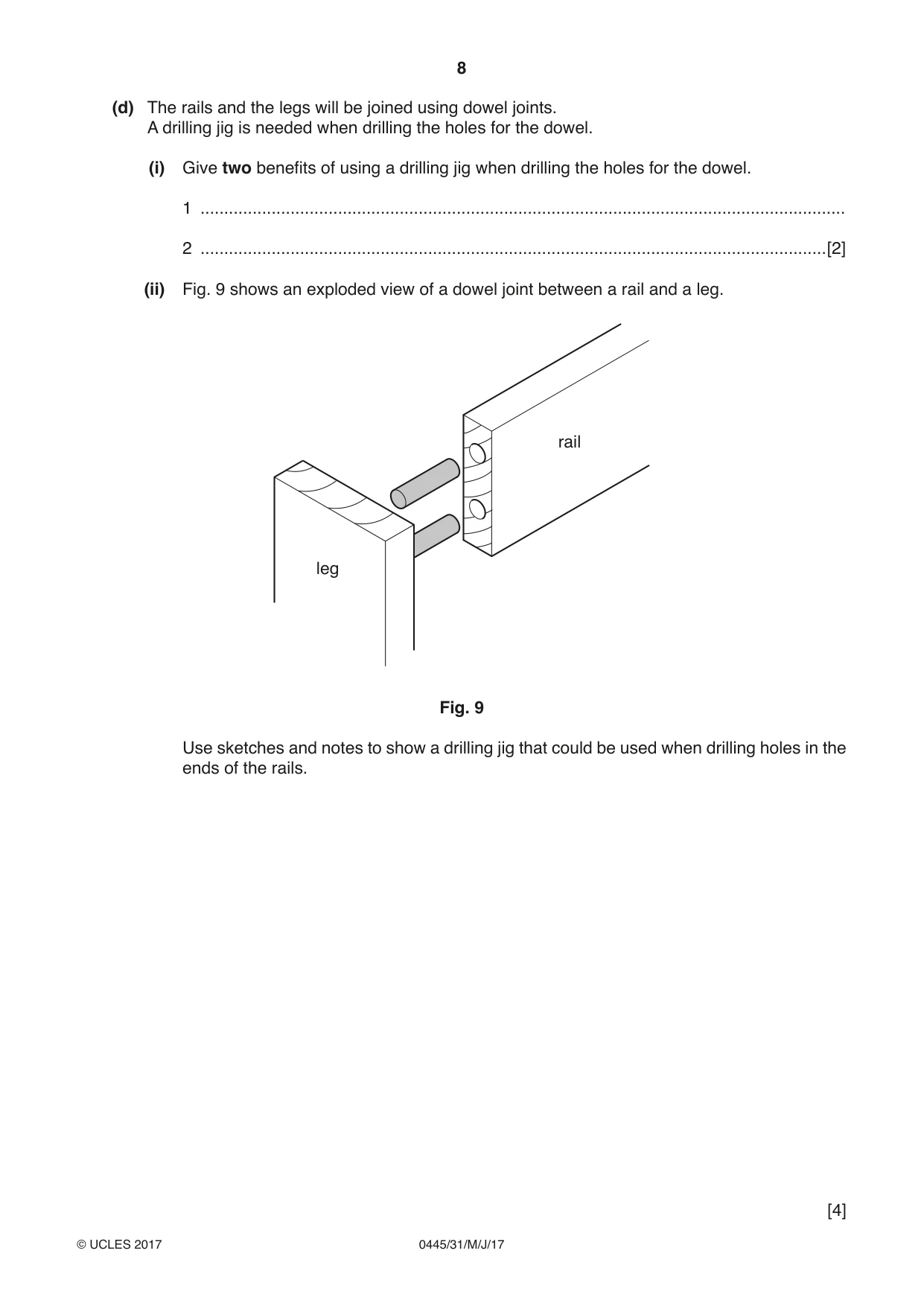 Cambridge IGCSE Design and Technology 0445 2017 May/June Paper 3 · Variant 1 question paper, page 8 of 20
