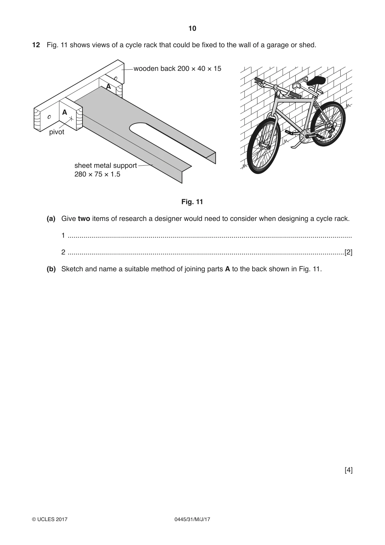 Cambridge IGCSE Design and Technology 0445 2017 May/June Paper 3 · Variant 1 question paper, page 10 of 20