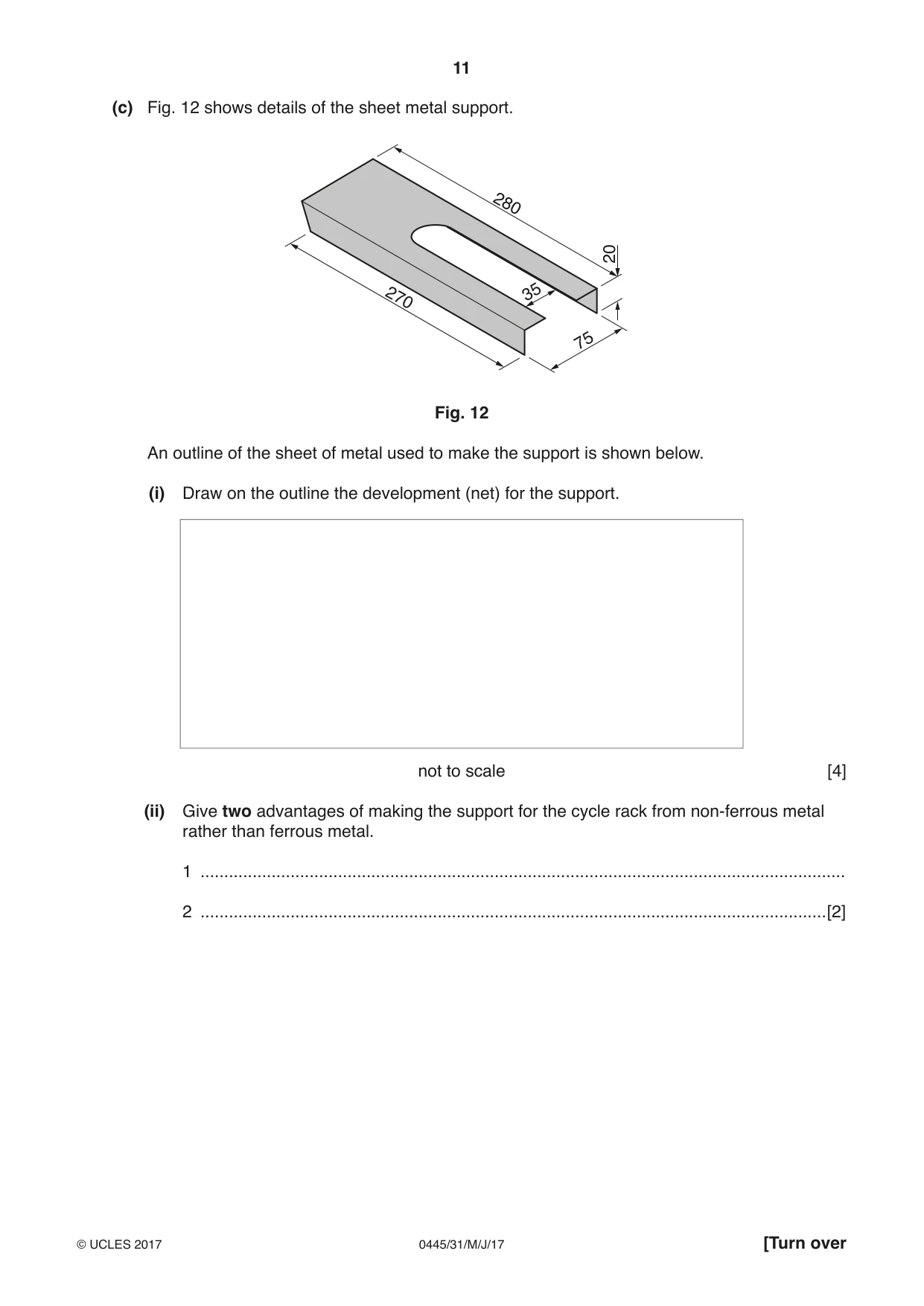 Cambridge IGCSE Design and Technology 0445 2017 May/June Paper 3 · Variant 1 question paper, page 11 of 20