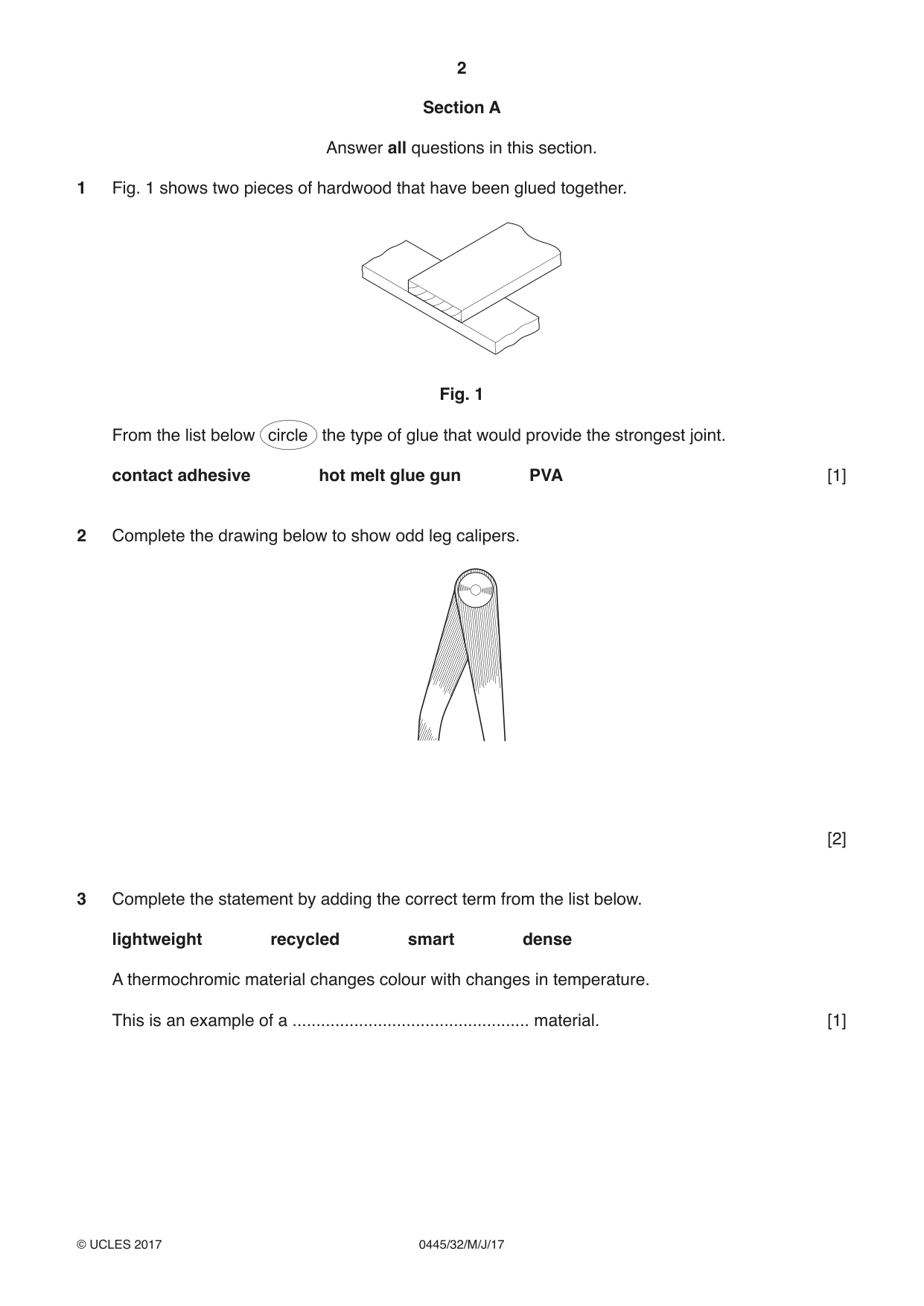 Cambridge IGCSE Design and Technology 0445 2017 May/June Paper 3 · Variant 2 question paper, page 2 of 16
