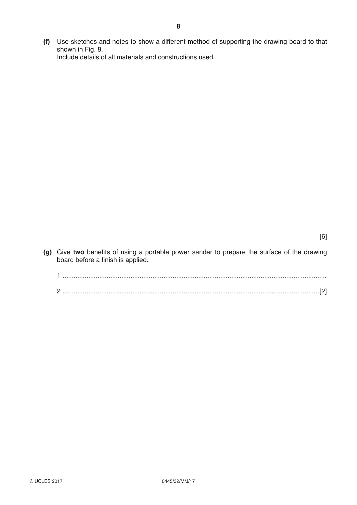 Cambridge IGCSE Design and Technology 0445 2017 May/June Paper 3 · Variant 2 question paper, page 8 of 16