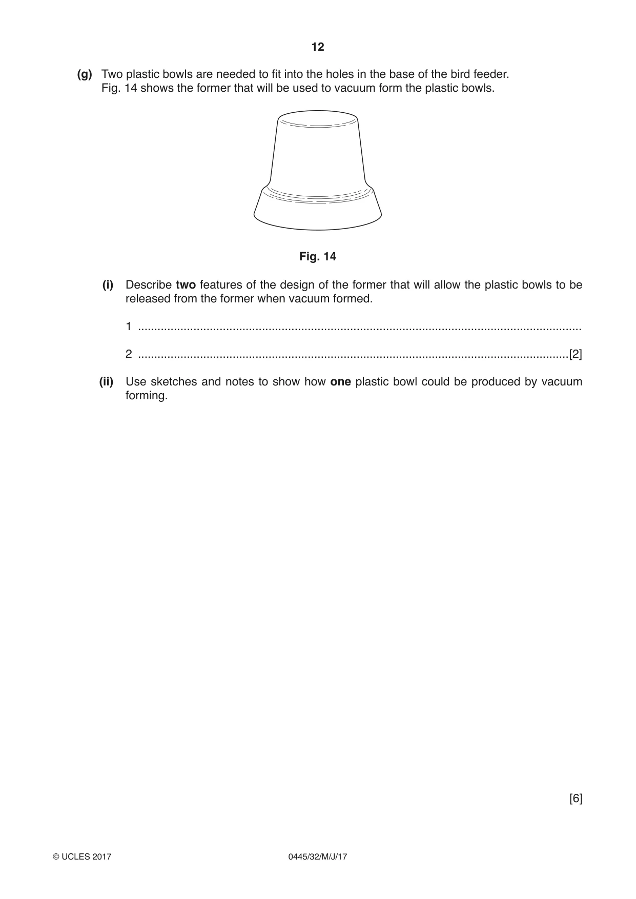 Cambridge IGCSE Design and Technology 0445 2017 May/June Paper 3 · Variant 2 question paper, page 12 of 16