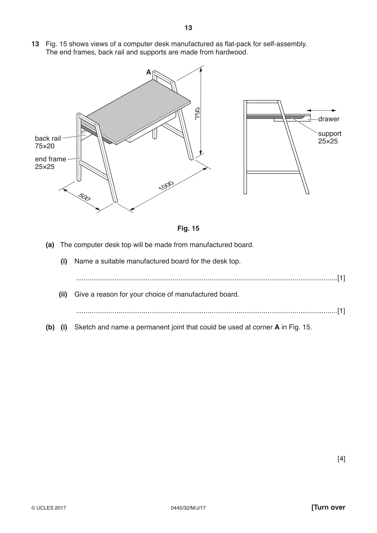 Cambridge IGCSE Design and Technology 0445 2017 May/June Paper 3 · Variant 2 question paper, page 13 of 16