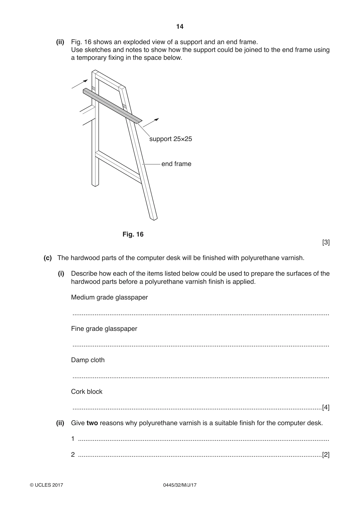 Cambridge IGCSE Design and Technology 0445 2017 May/June Paper 3 · Variant 2 question paper, page 14 of 16