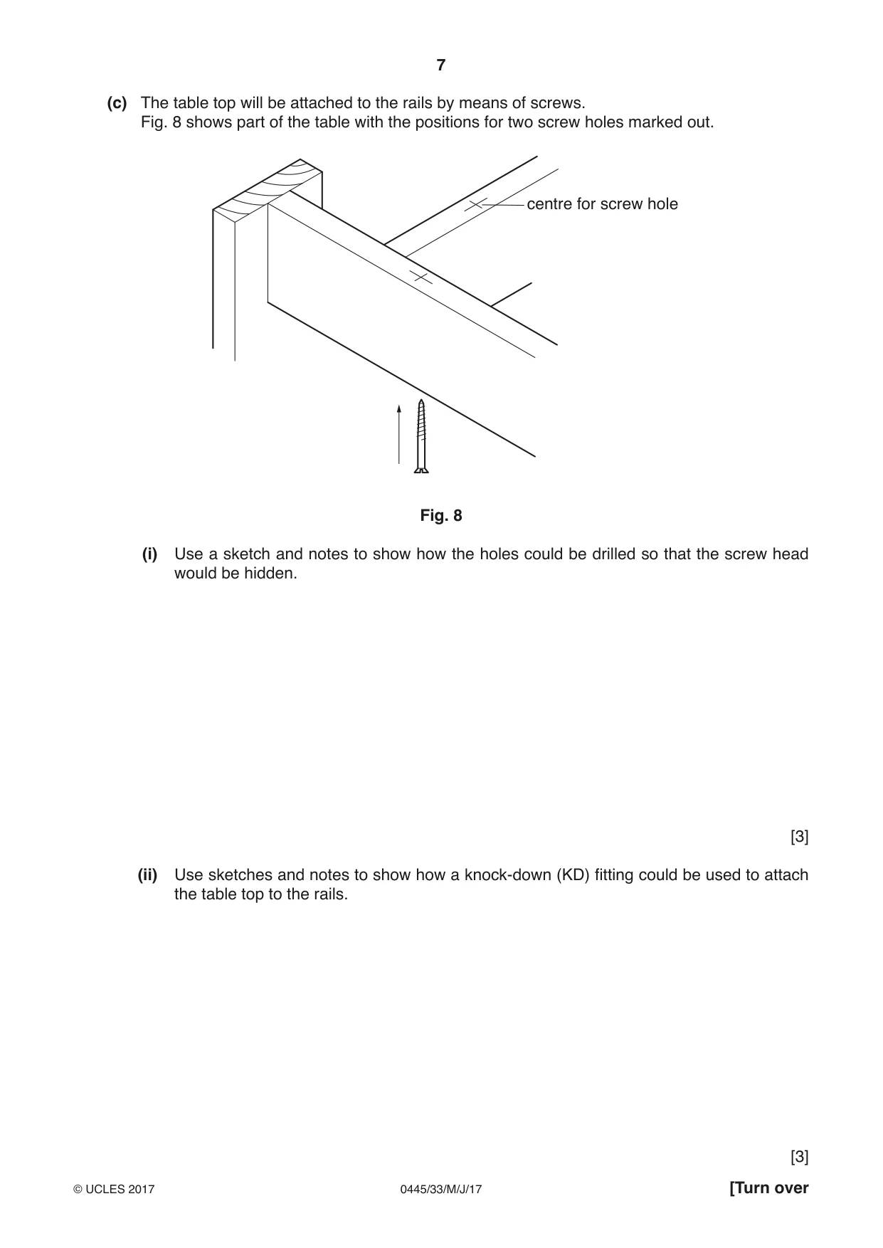 Cambridge IGCSE Design and Technology 0445 2017 May/June Paper 3 · Variant 3 question paper, page 7 of 20