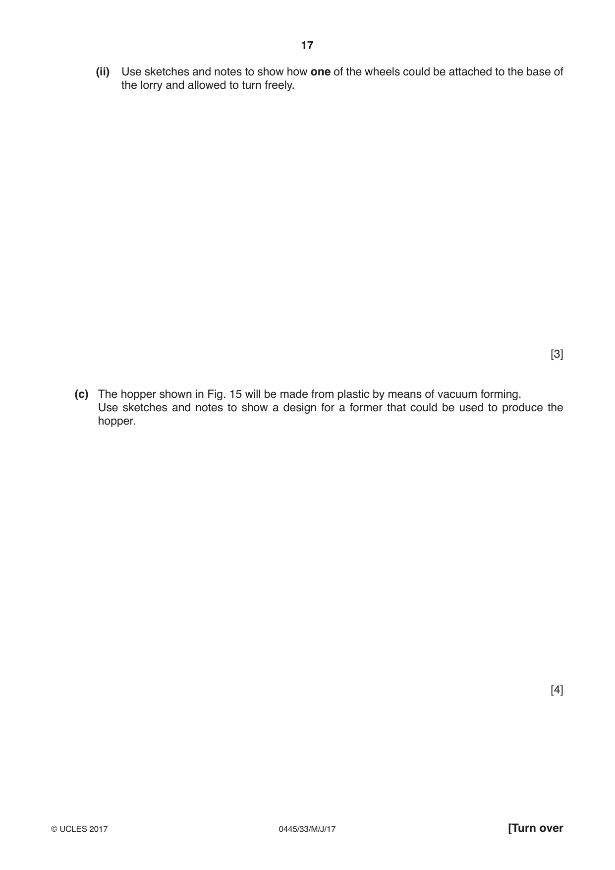 Cambridge IGCSE Design and Technology 0445 2017 May/June Paper 3 · Variant 3 question paper, page 17 of 20