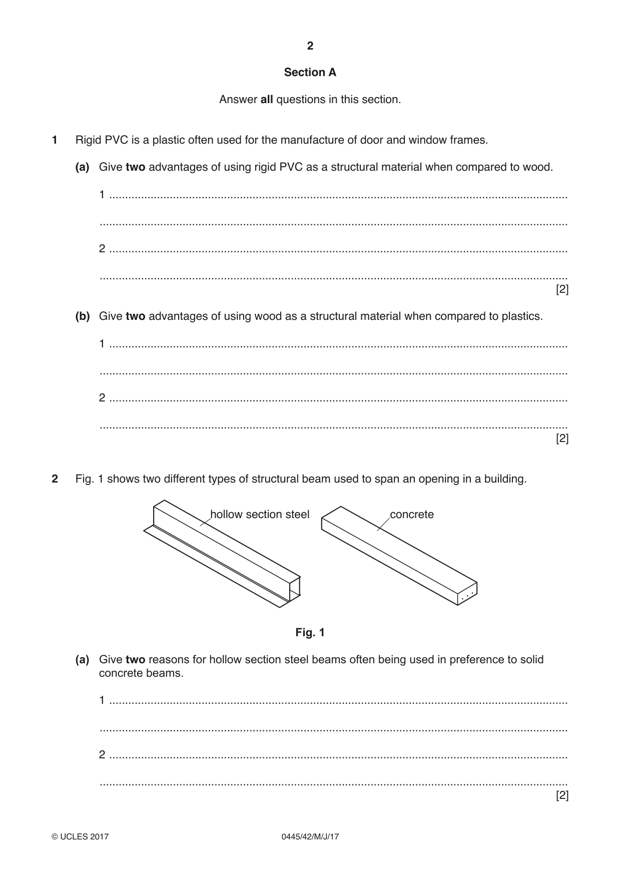 Cambridge IGCSE Design and Technology 0445 2017 May/June Paper 4 · Variant 2 question paper, page 2 of 20