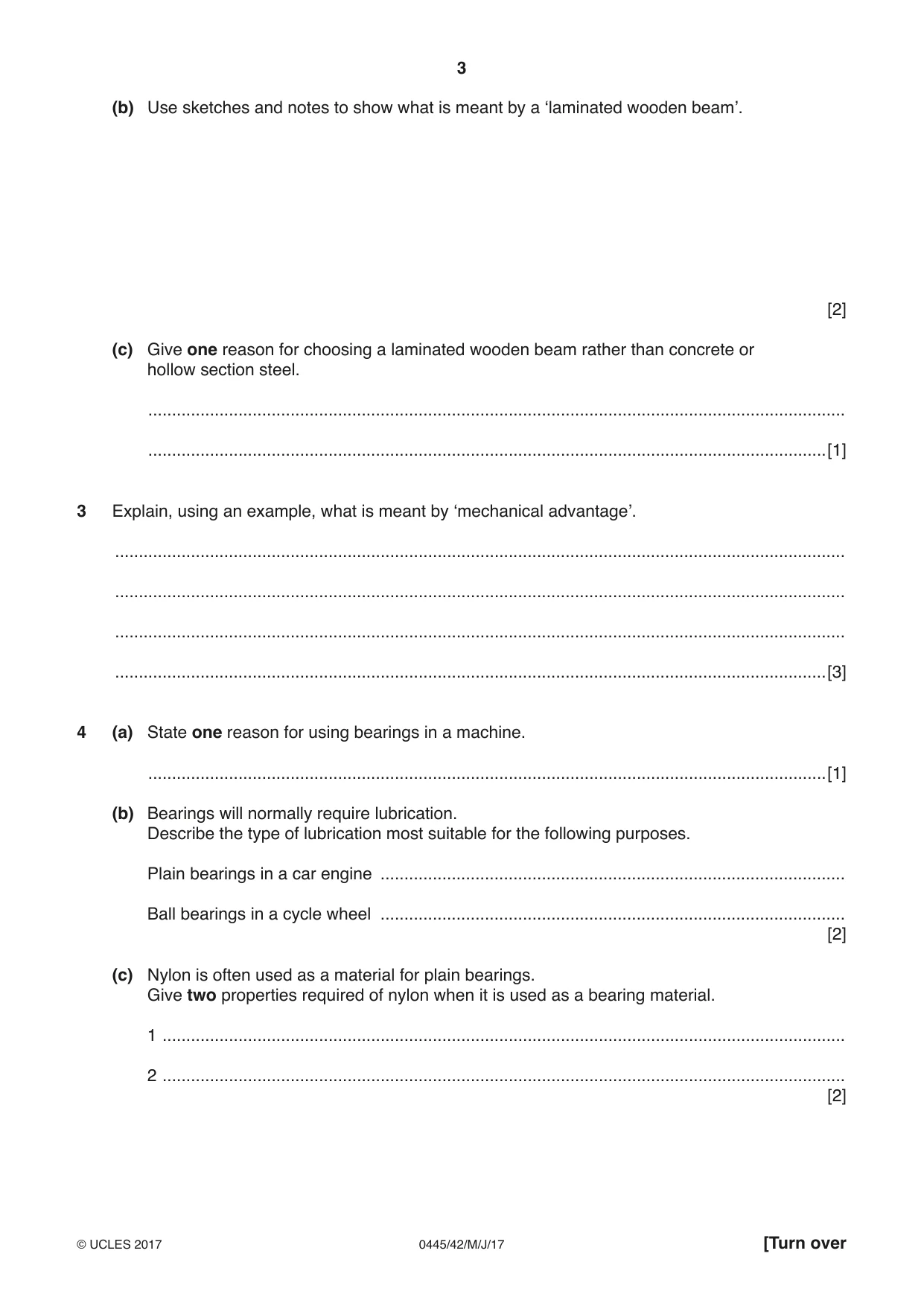 Cambridge IGCSE Design and Technology 0445 2017 May/June Paper 4 · Variant 2 question paper, page 3 of 20