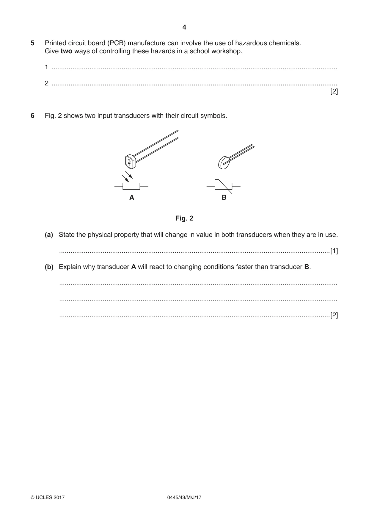 Cambridge IGCSE Design and Technology 0445 2017 May/June Paper 4 · Variant 3 question paper, page 4 of 20