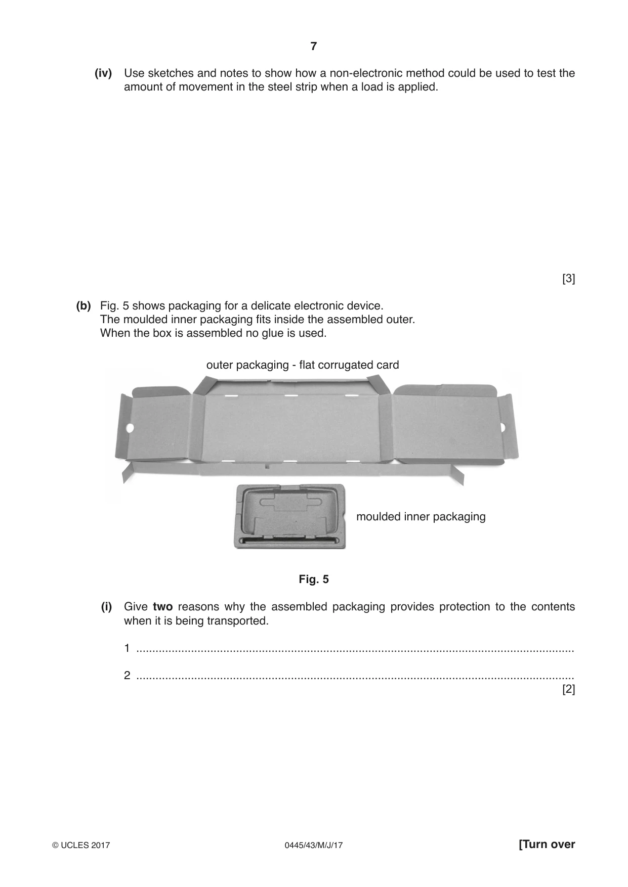 Cambridge IGCSE Design and Technology 0445 2017 May/June Paper 4 · Variant 3 question paper, page 7 of 20