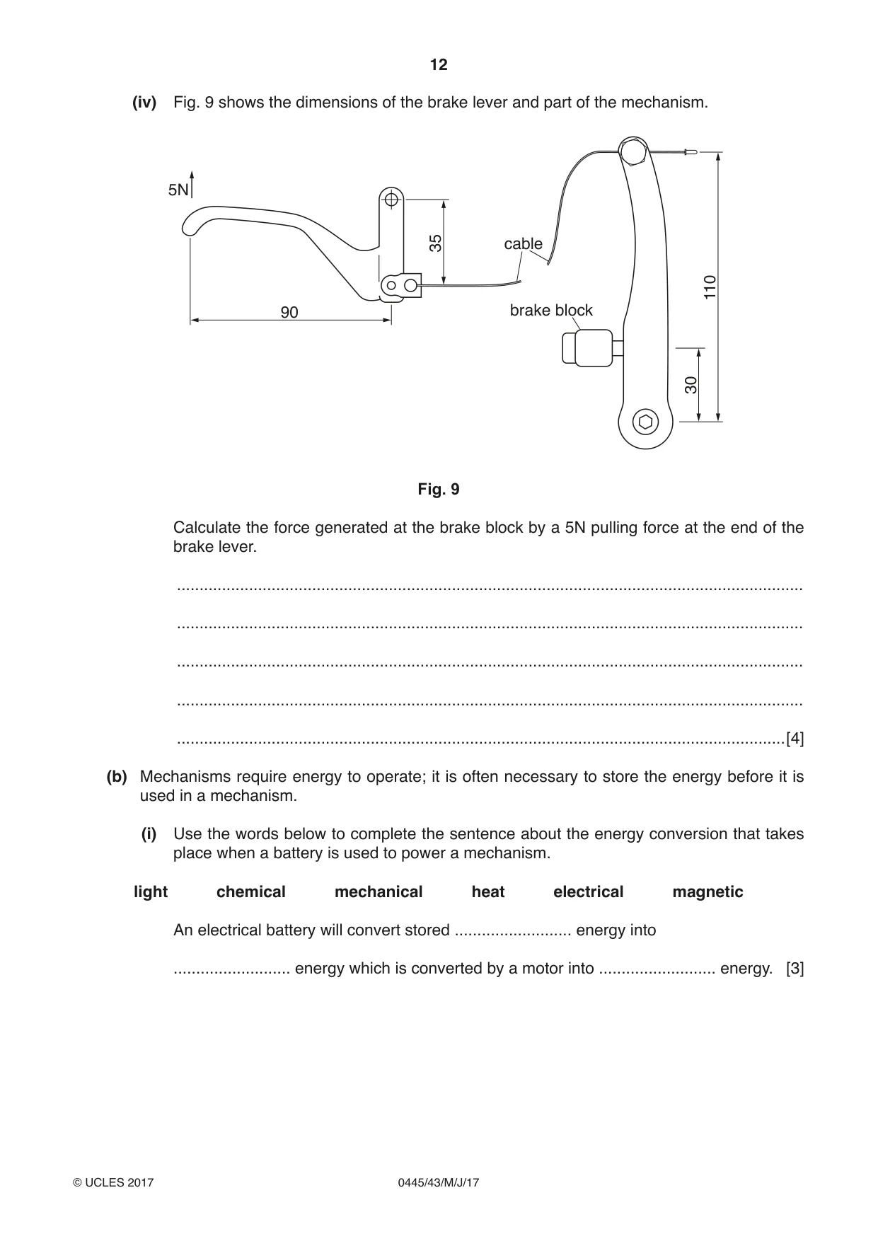 Cambridge IGCSE Design and Technology 0445 2017 May/June Paper 4 · Variant 3 question paper, page 12 of 20