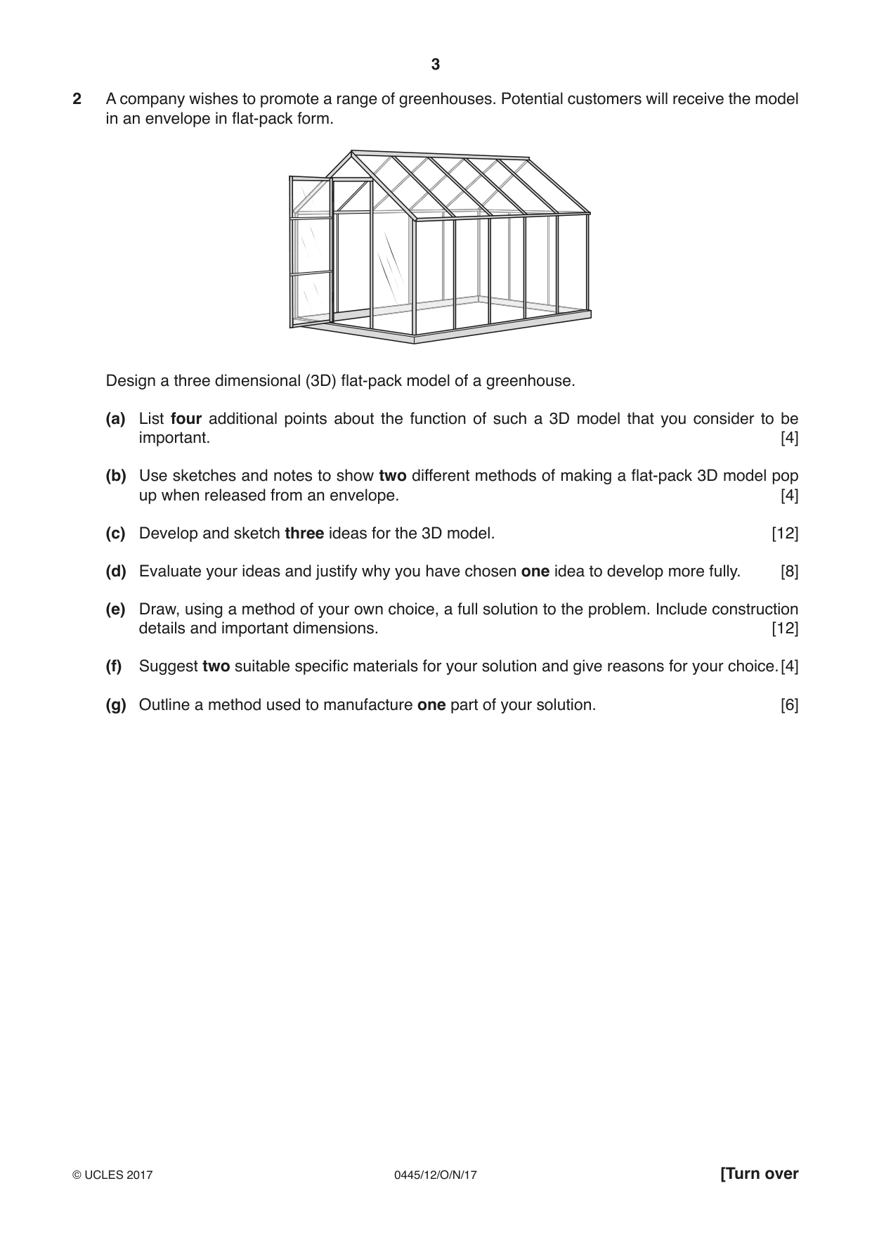 Cambridge IGCSE Design and Technology 0445 2017 Oct/Nov Paper 1 · Variant 2 question paper, page 3 of 4