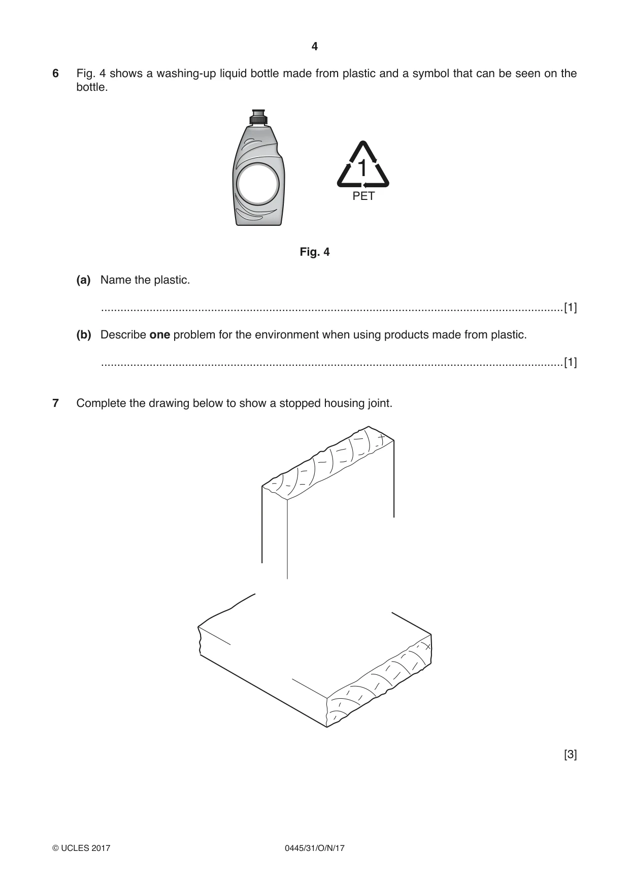 Cambridge IGCSE Design and Technology 0445 2017 Oct/Nov Paper 3 · Variant 1 question paper, page 4 of 16