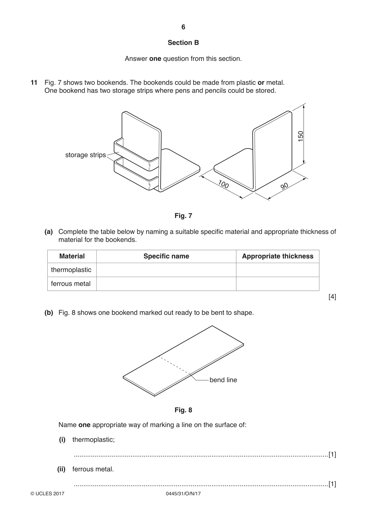 Cambridge IGCSE Design and Technology 0445 2017 Oct/Nov Paper 3 · Variant 1 question paper, page 6 of 16
