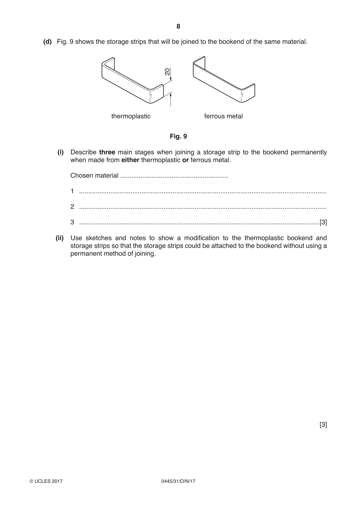 Cambridge IGCSE Design and Technology 0445 2017 Oct/Nov Paper 3 · Variant 1 question paper, page 8 of 16
