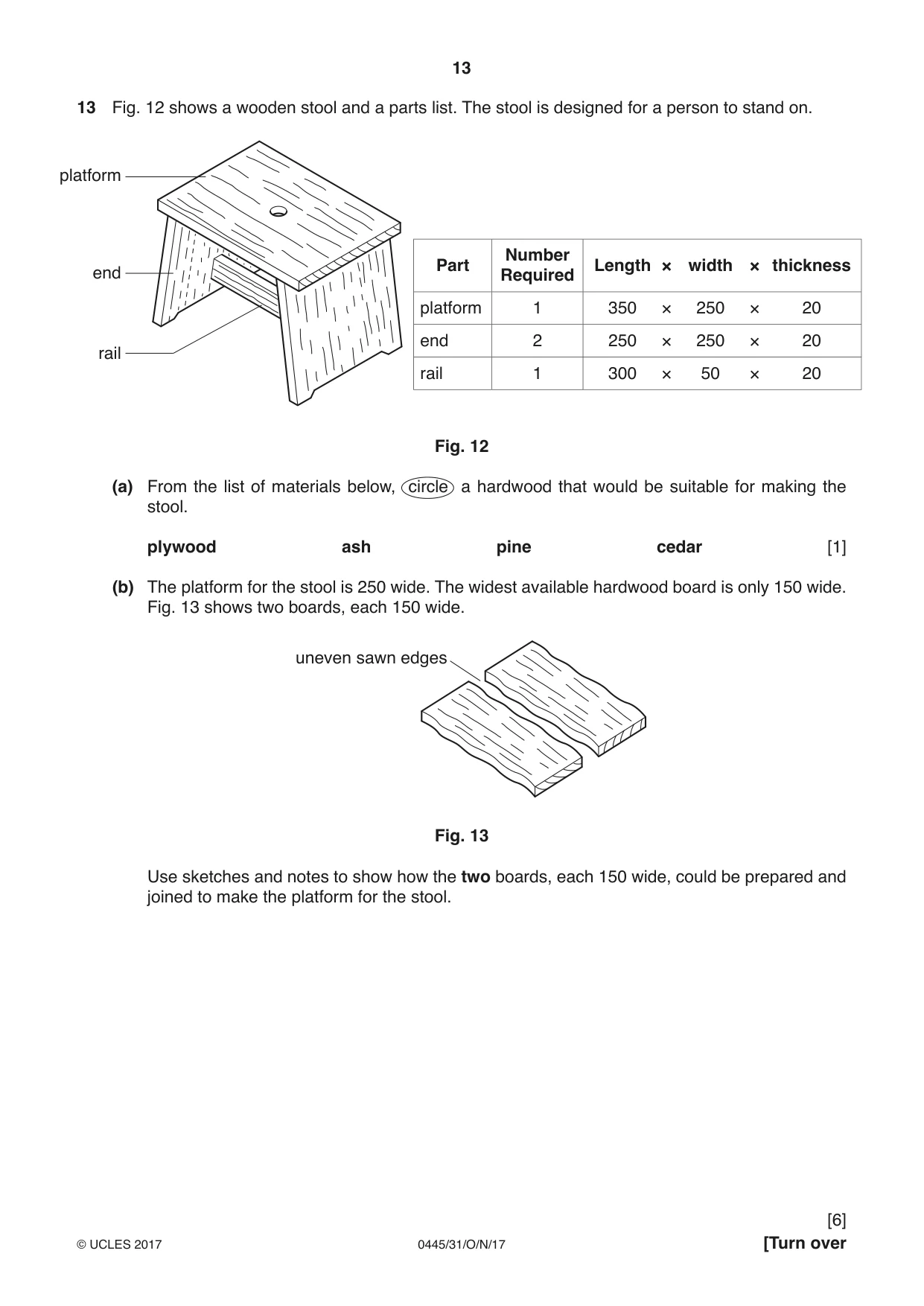 Cambridge IGCSE Design and Technology 0445 2017 Oct/Nov Paper 3 · Variant 1 question paper, page 13 of 16