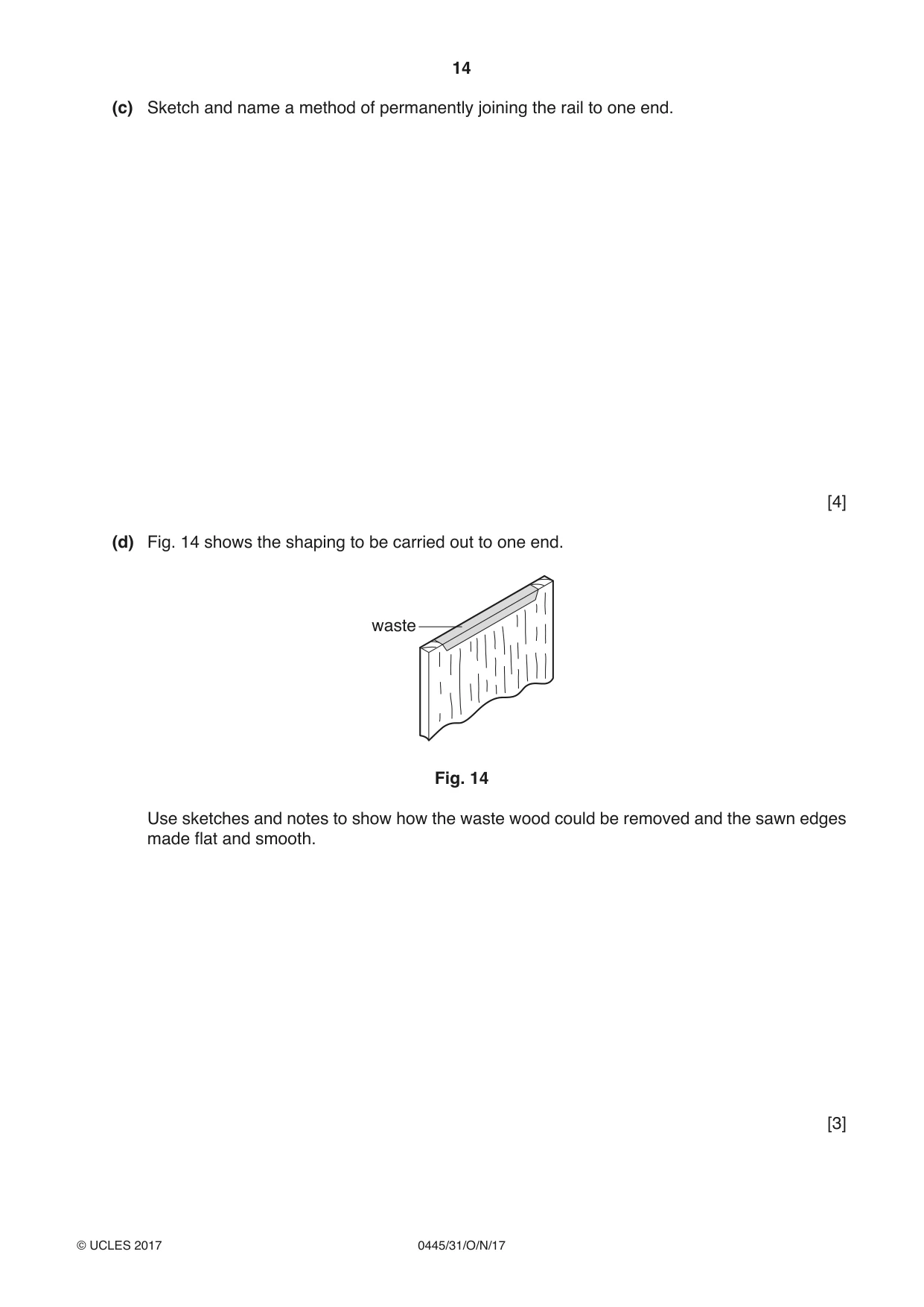 Cambridge IGCSE Design and Technology 0445 2017 Oct/Nov Paper 3 · Variant 1 question paper, page 14 of 16