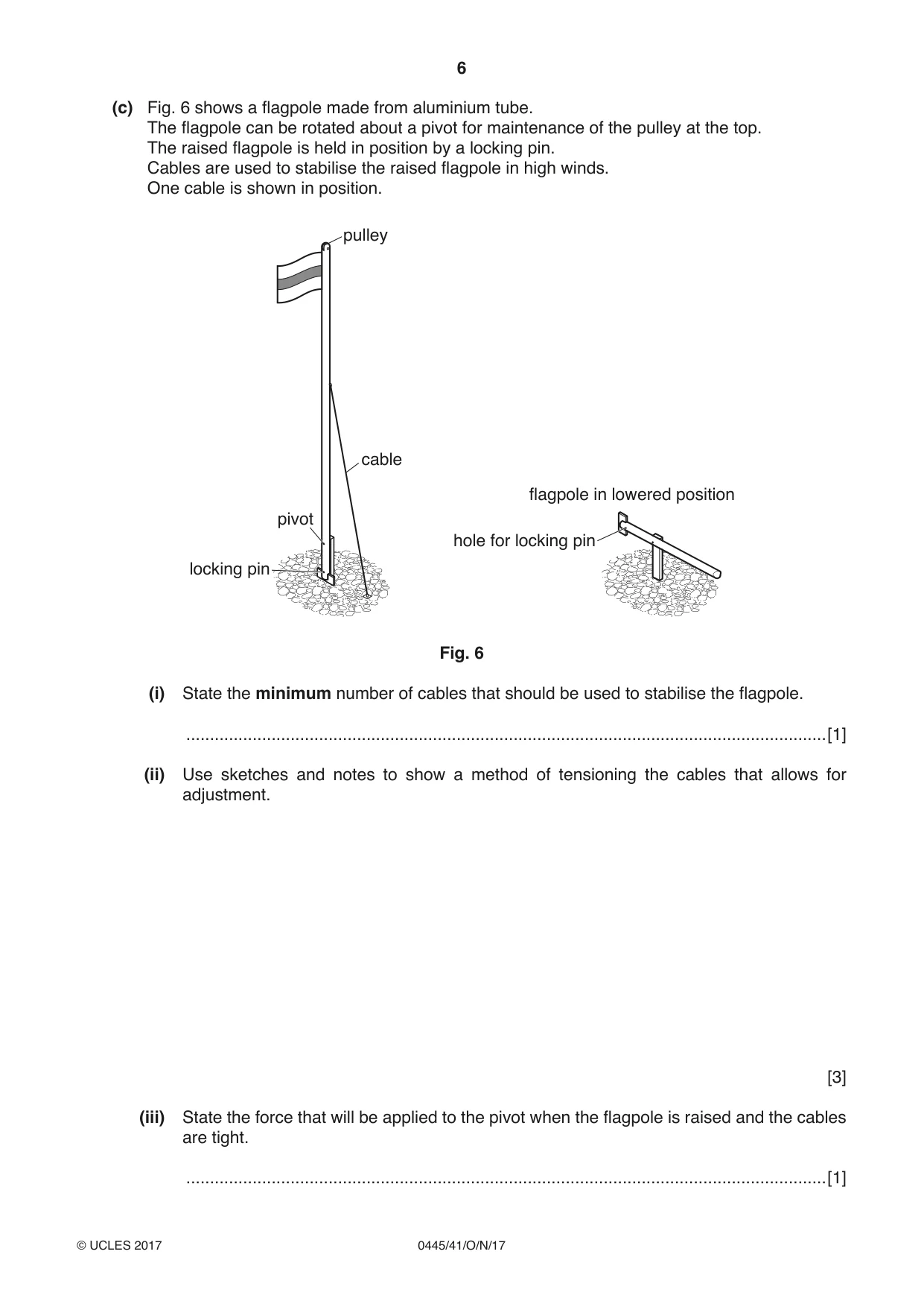 Cambridge IGCSE Design and Technology 0445 2017 Oct/Nov Paper 4 · Variant 1 question paper, page 6 of 20