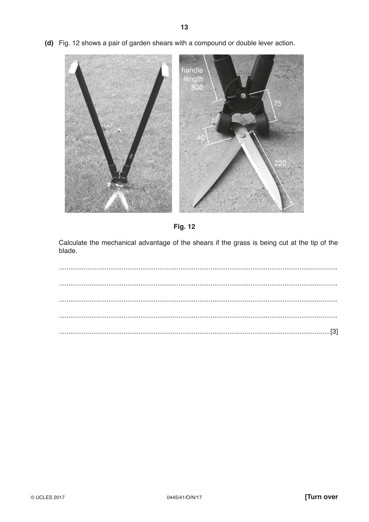 Cambridge IGCSE Design and Technology 0445 2017 Oct/Nov Paper 4 · Variant 1 question paper, page 13 of 20