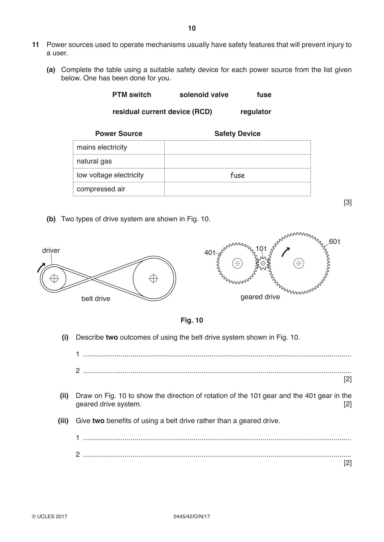 Cambridge IGCSE Design and Technology 0445 2017 Oct/Nov Paper 4 · Variant 2 question paper, page 10 of 20