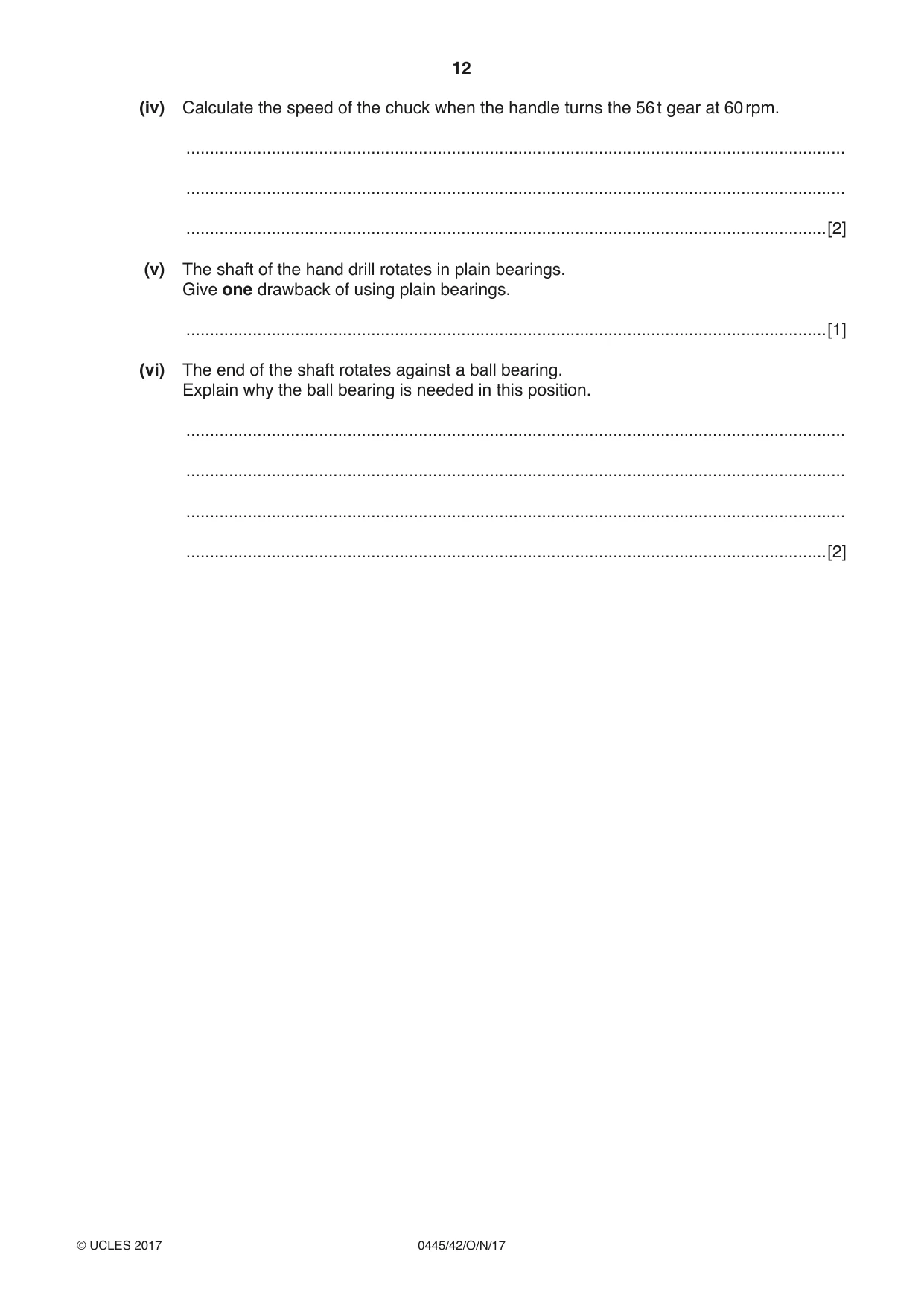 Cambridge IGCSE Design and Technology 0445 2017 Oct/Nov Paper 4 · Variant 2 question paper, page 12 of 20