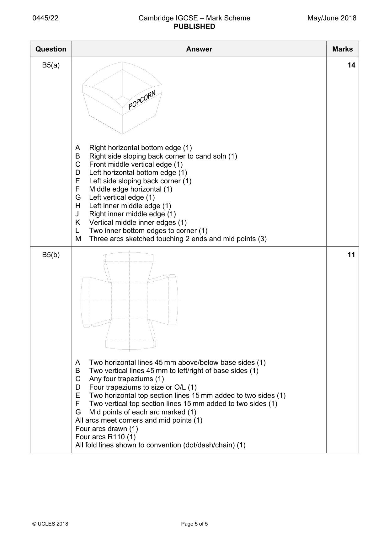 Mark scheme, page 5 of 5