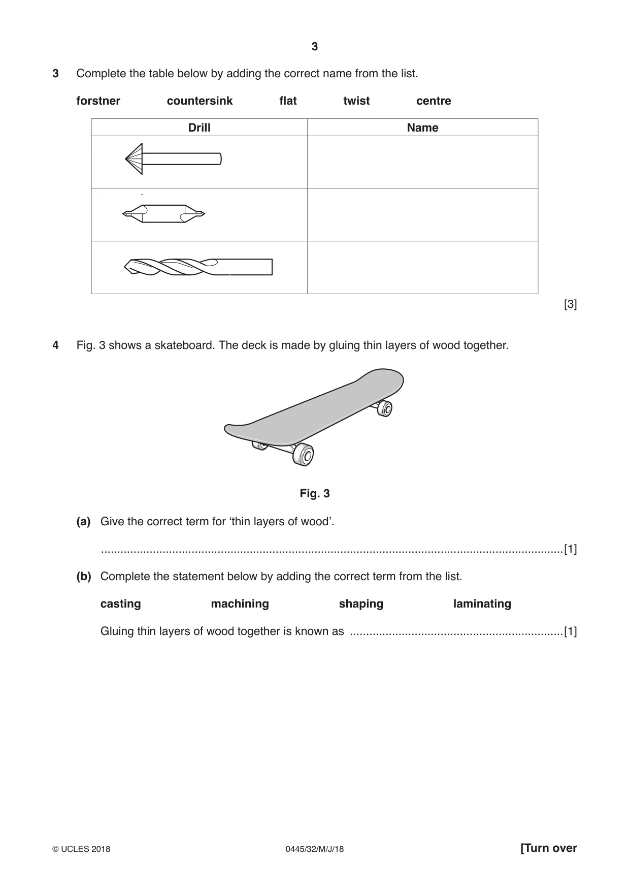 Cambridge IGCSE Design and Technology 0445 2018 May/June Paper 3 · Variant 2 question paper, page 3 of 20