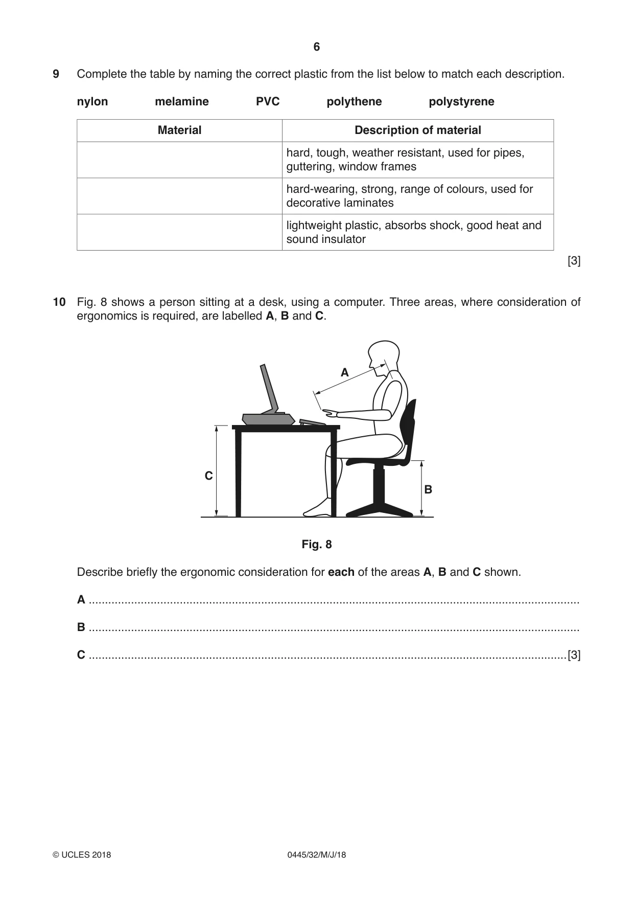 Cambridge IGCSE Design and Technology 0445 2018 May/June Paper 3 · Variant 2 question paper, page 6 of 20