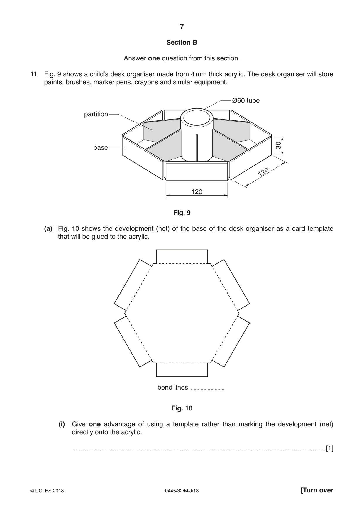 Cambridge IGCSE Design and Technology 0445 2018 May/June Paper 3 · Variant 2 question paper, page 7 of 20