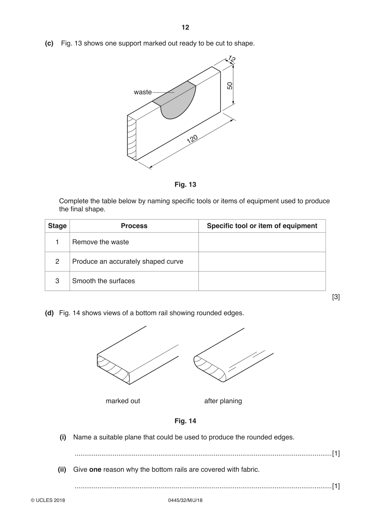 Cambridge IGCSE Design and Technology 0445 2018 May/June Paper 3 · Variant 2 question paper, page 12 of 20