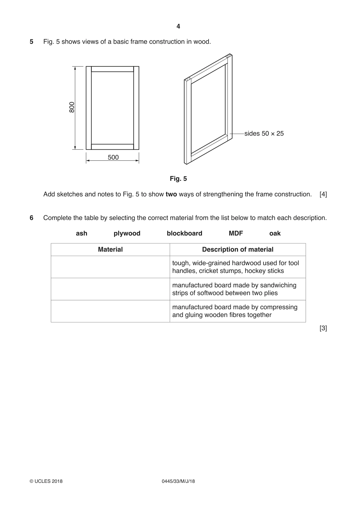 Cambridge IGCSE Design and Technology 0445 2018 May/June Paper 3 · Variant 3 question paper, page 4 of 20