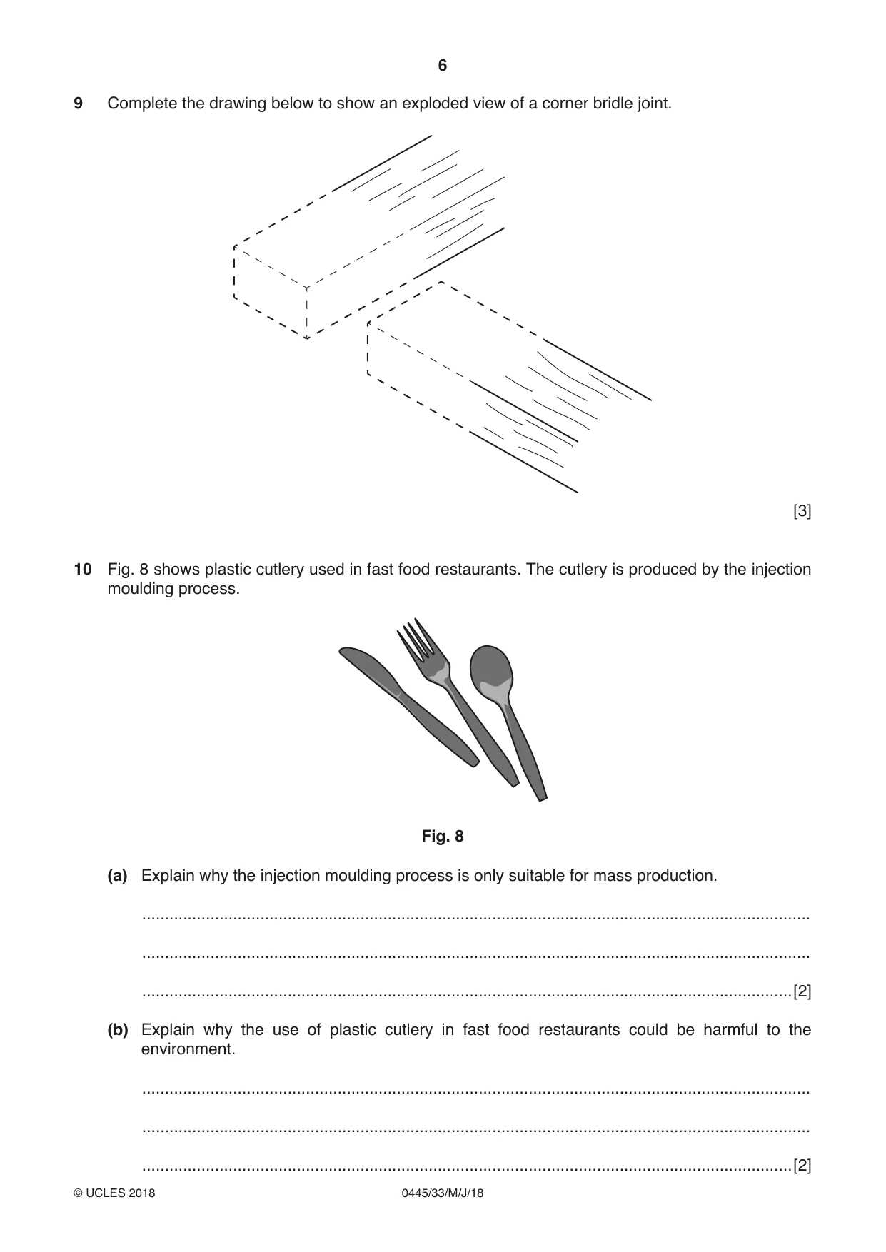 Cambridge IGCSE Design and Technology 0445 2018 May/June Paper 3 · Variant 3 question paper, page 6 of 20
