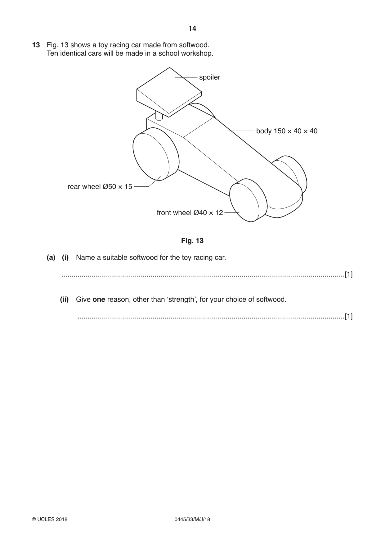Cambridge IGCSE Design and Technology 0445 2018 May/June Paper 3 · Variant 3 question paper, page 14 of 20