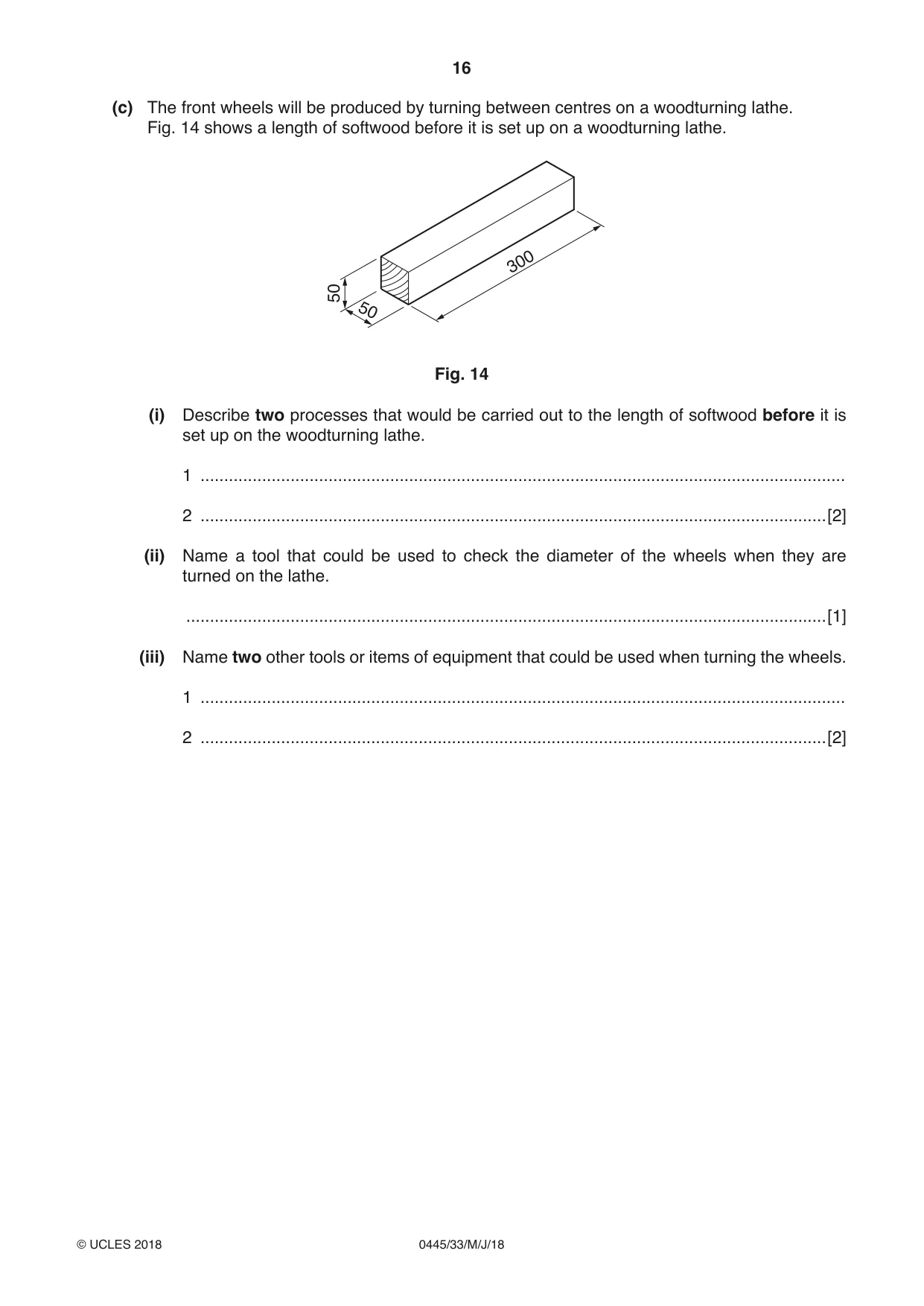Cambridge IGCSE Design and Technology 0445 2018 May/June Paper 3 · Variant 3 question paper, page 16 of 20
