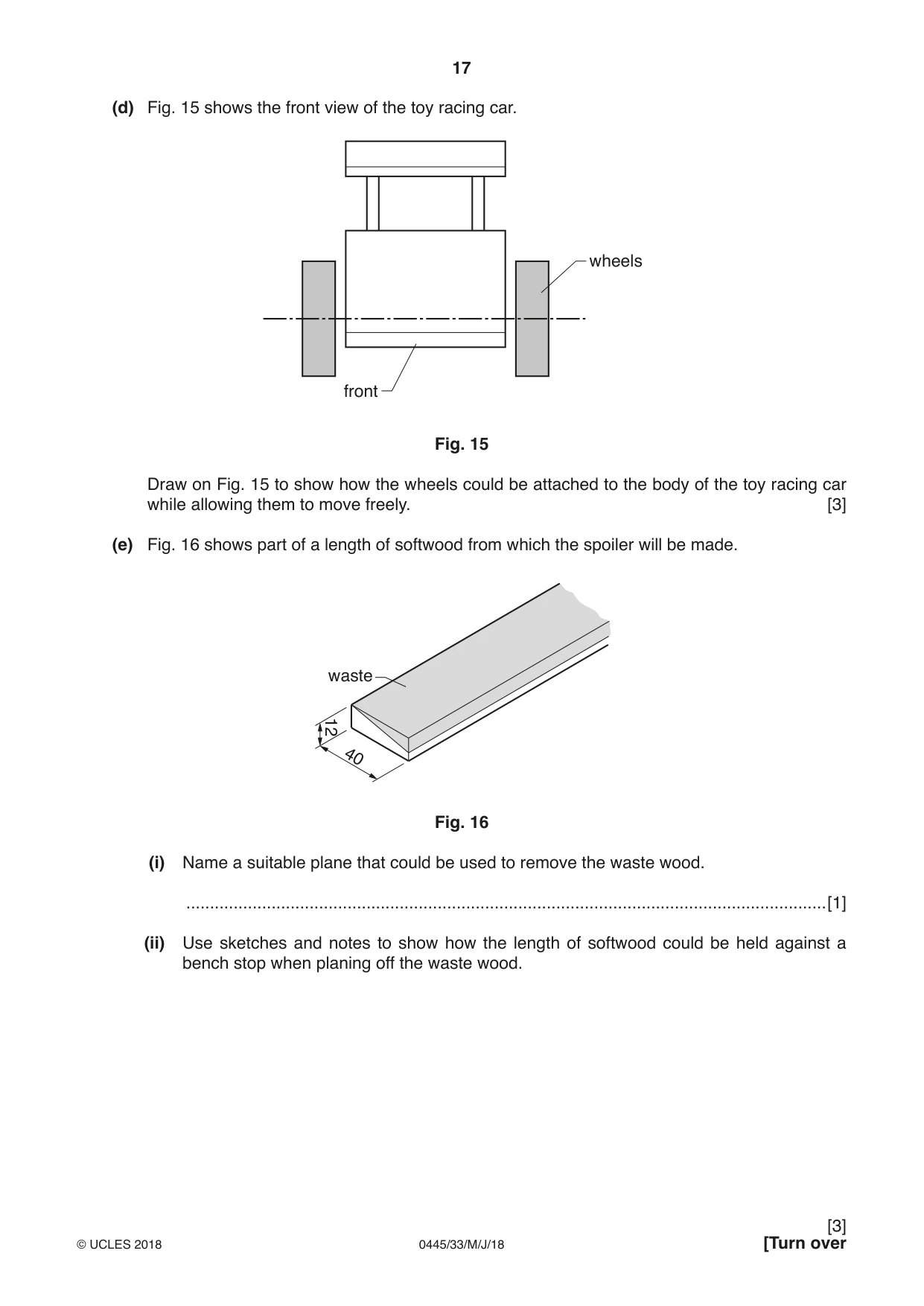 Cambridge IGCSE Design and Technology 0445 2018 May/June Paper 3 · Variant 3 question paper, page 17 of 20