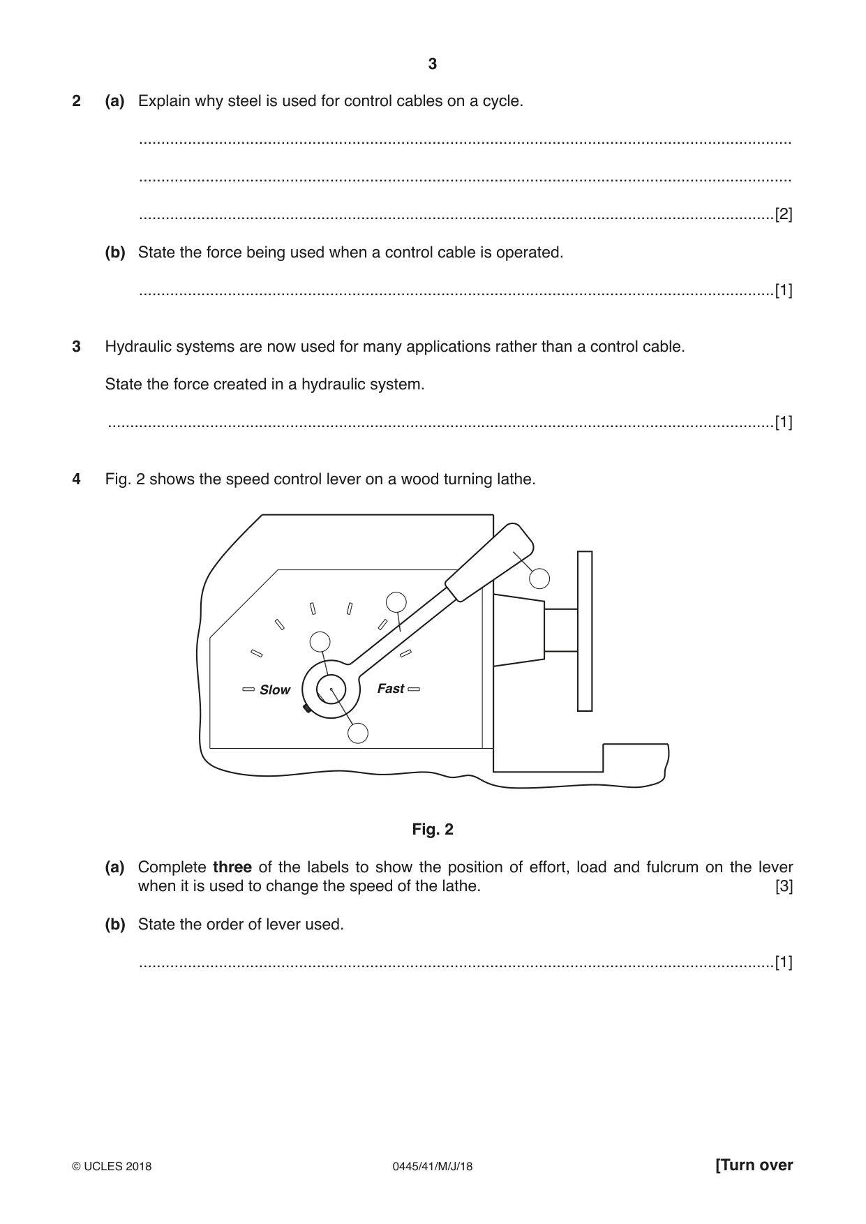 Cambridge IGCSE Design and Technology 0445 2018 May/June Paper 4 · Variant 1 question paper, page 3 of 20